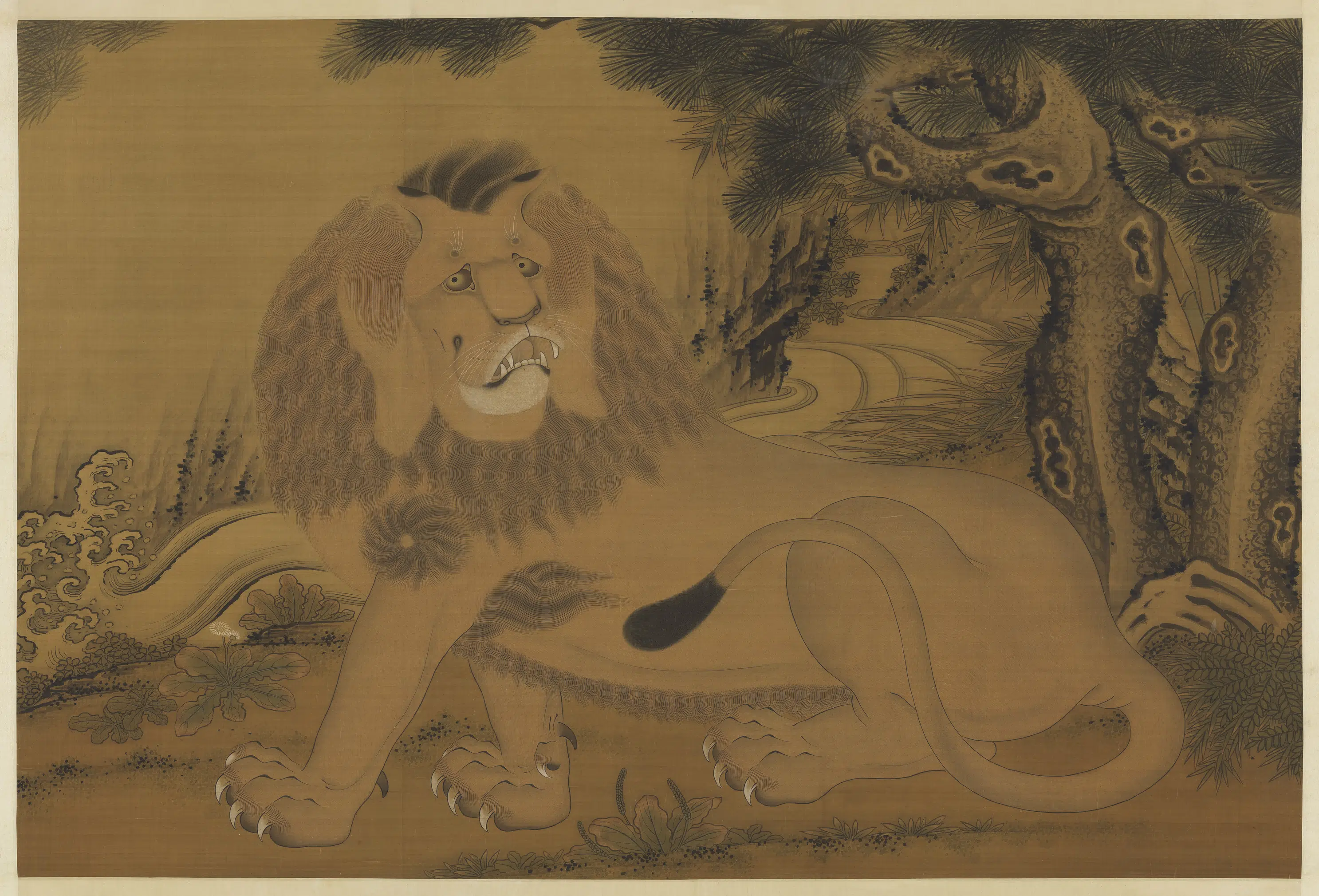 清代《清人狻猊图轴-2》