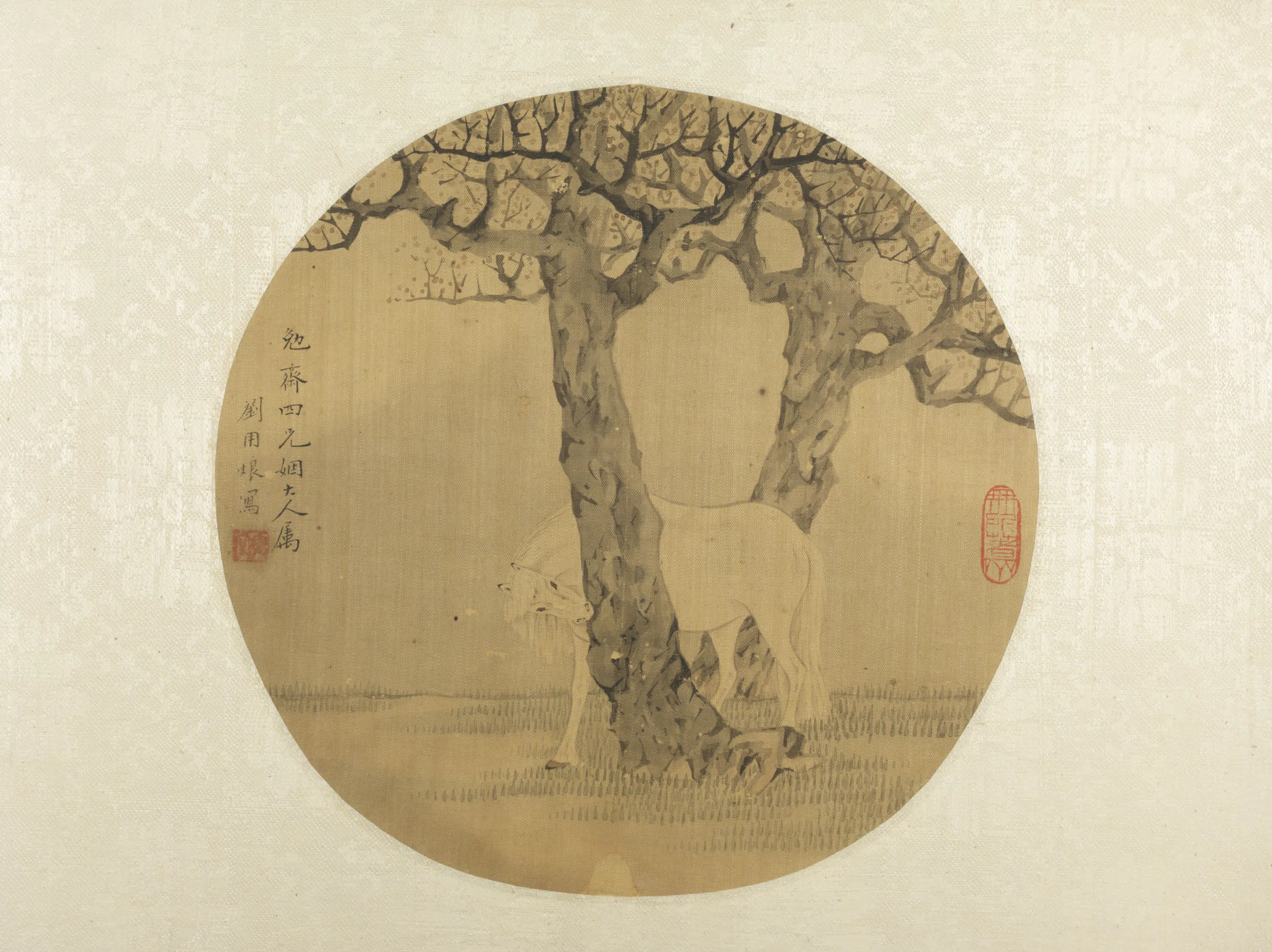 清代【刘用烺】《画马纨扇页》 第1张