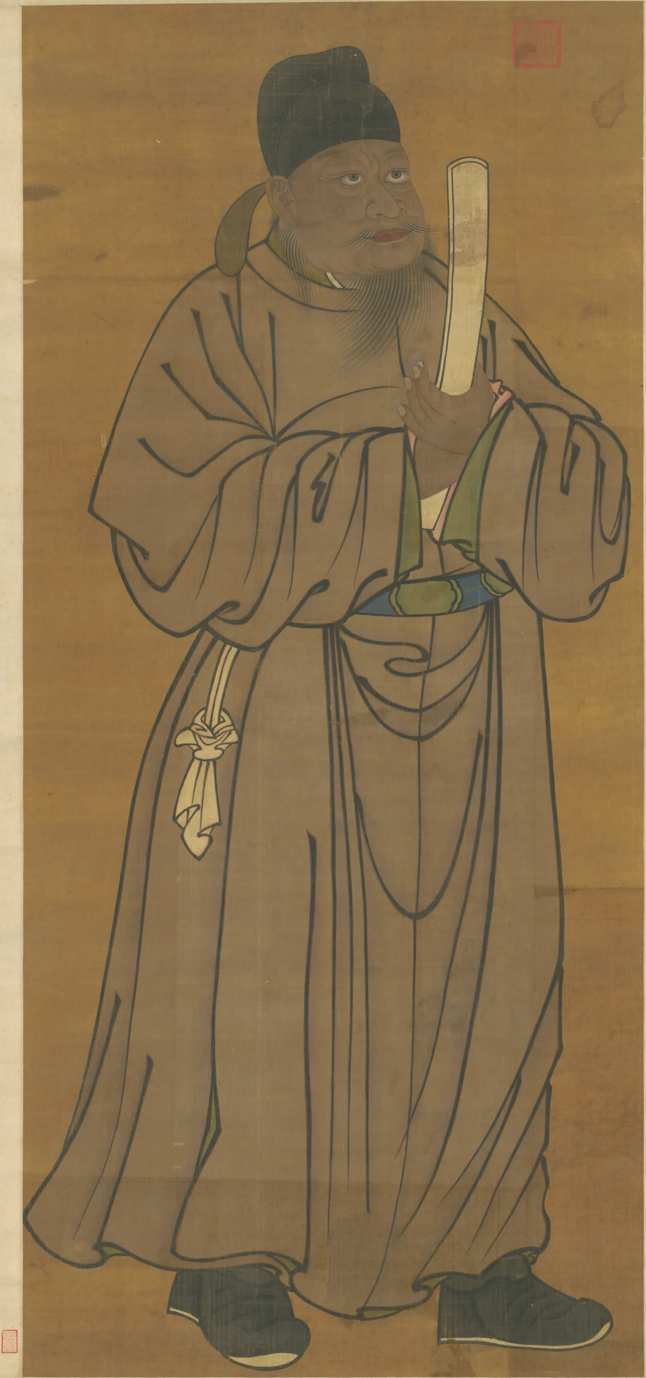 明朝【明人】《画尉迟恭像轴》 第1张