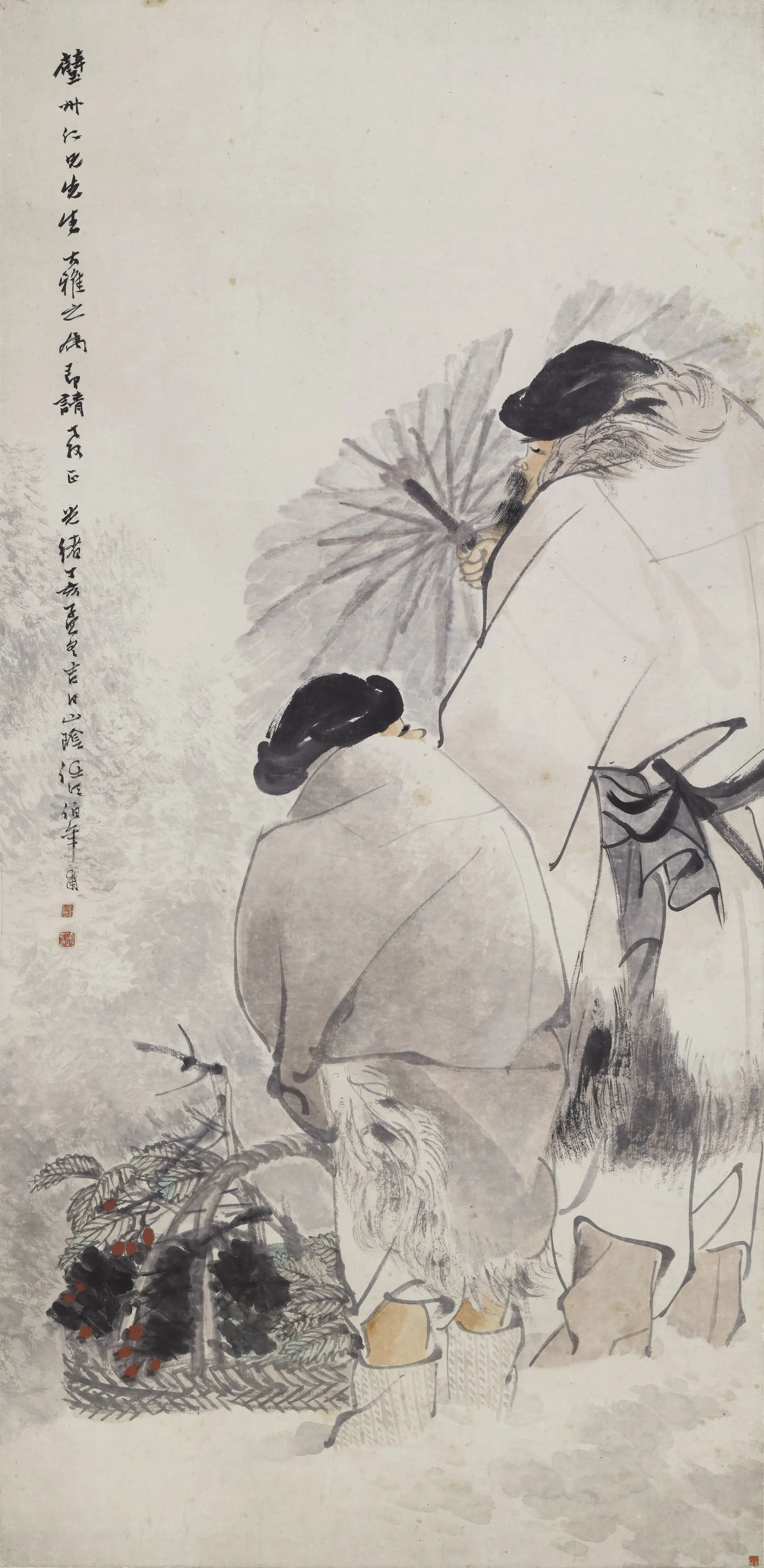 清代【任伯年（任颐）】《雪中送炭图轴-2》 第1张