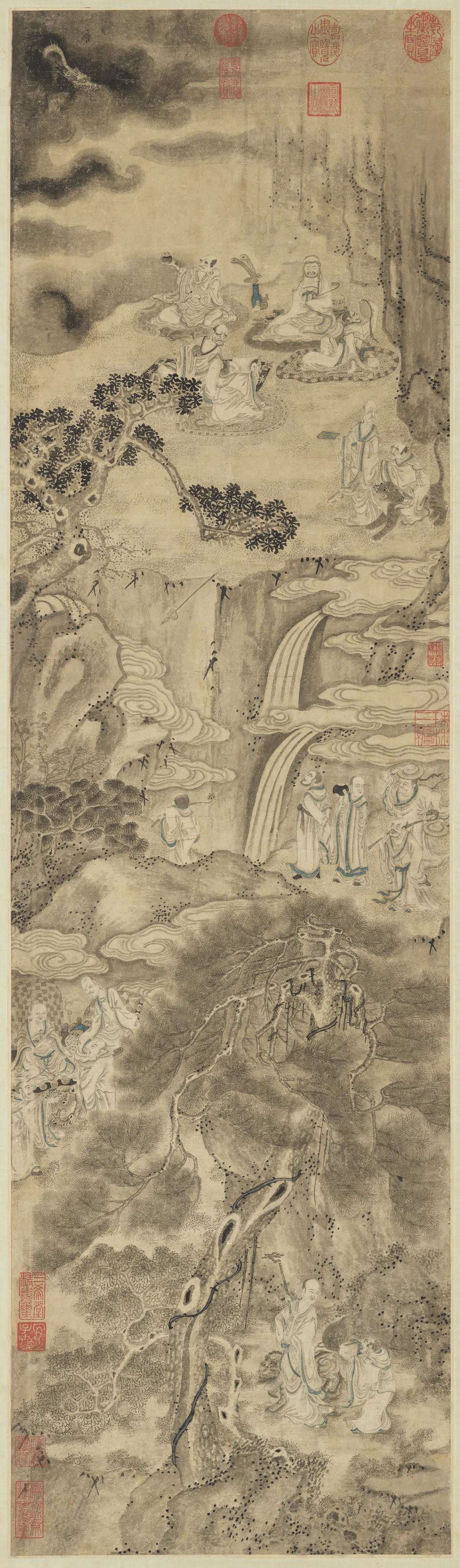 宋代《宋人画十八应真图轴》