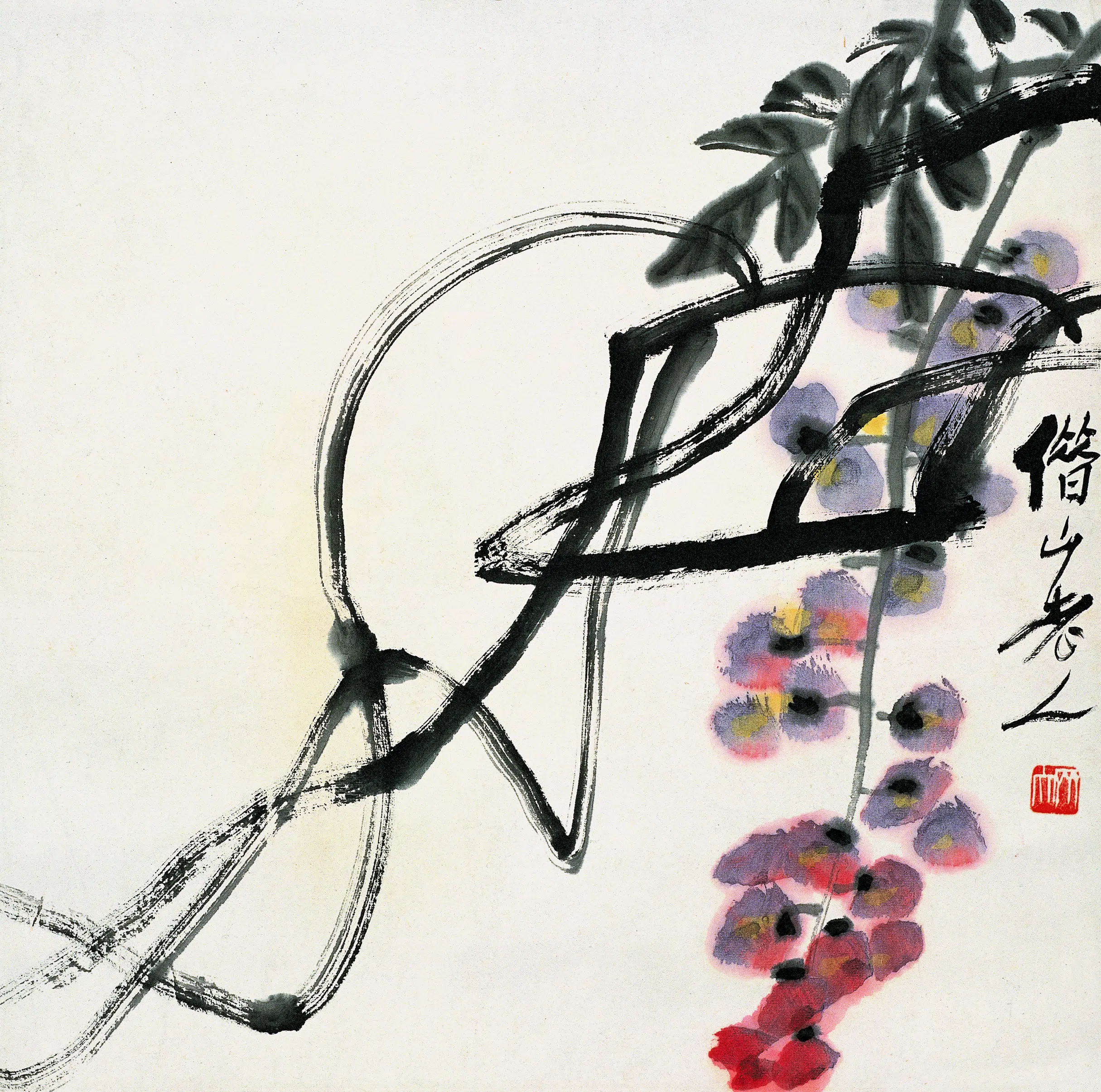 近现代【齐白石】《写意葡萄》