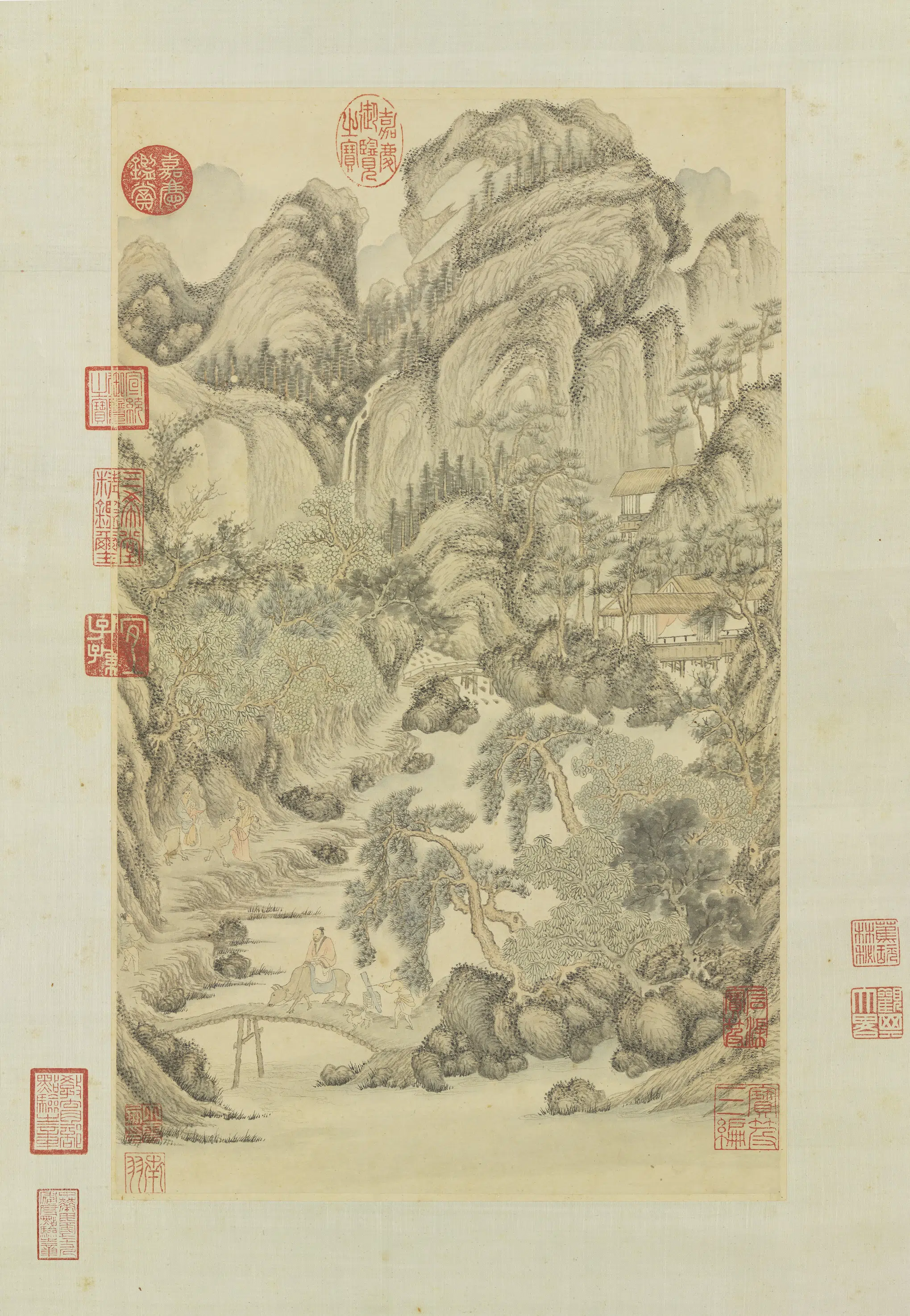 明朝【丁云鹏】《葛洪移居图轴》