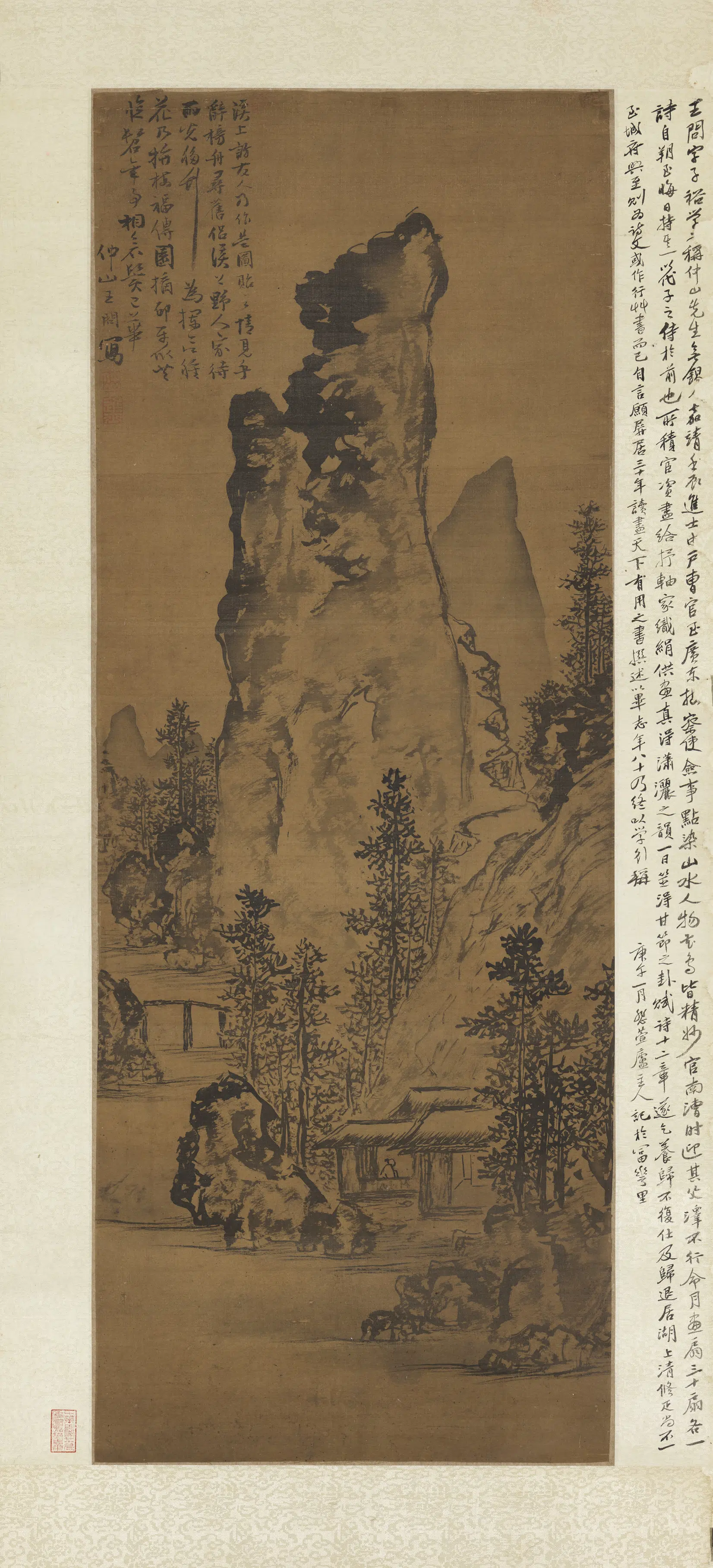 明朝【王问】《山水图轴》