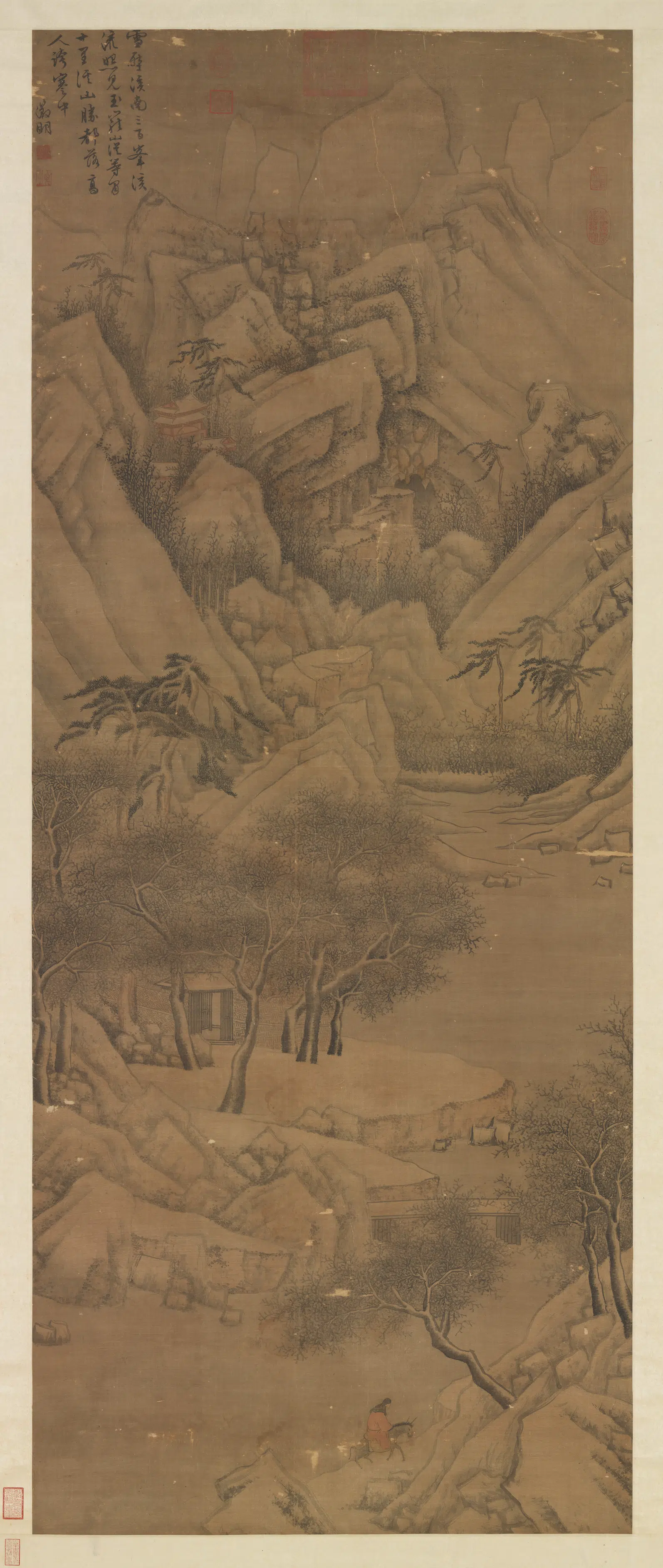 明朝【文征明徵明】《雪满群峰图轴》