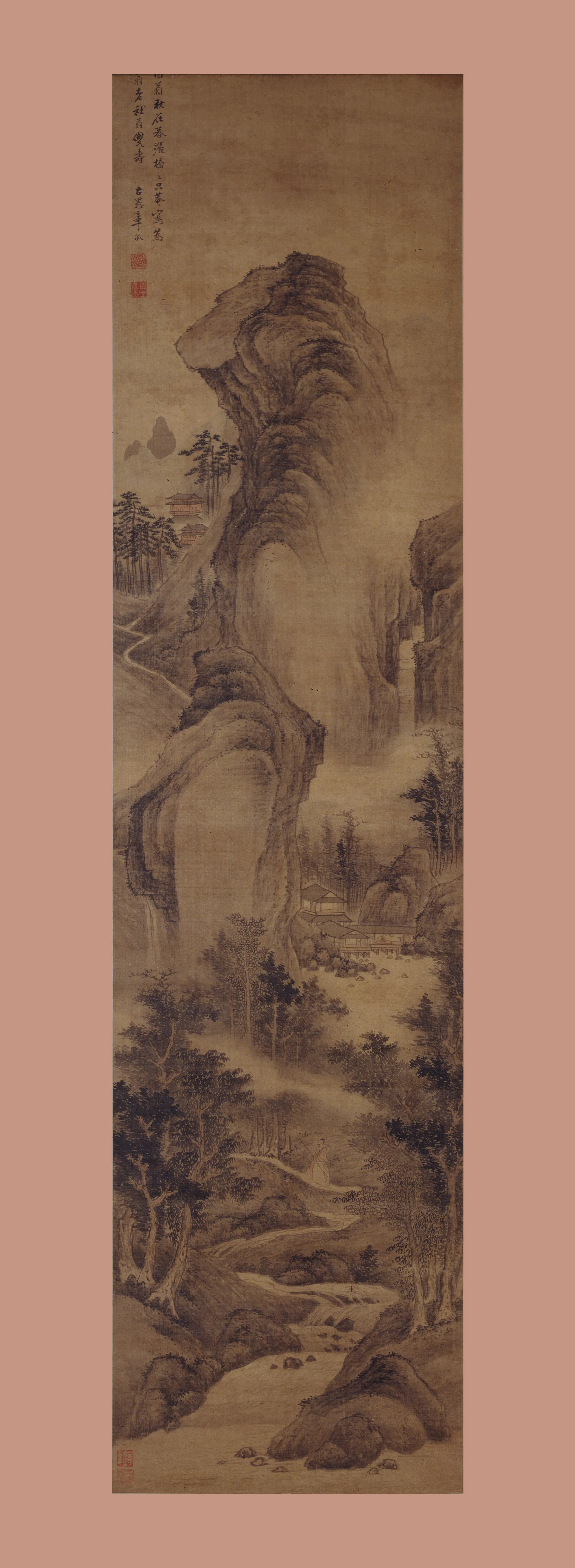 清代【章谷】《春烟图轴》