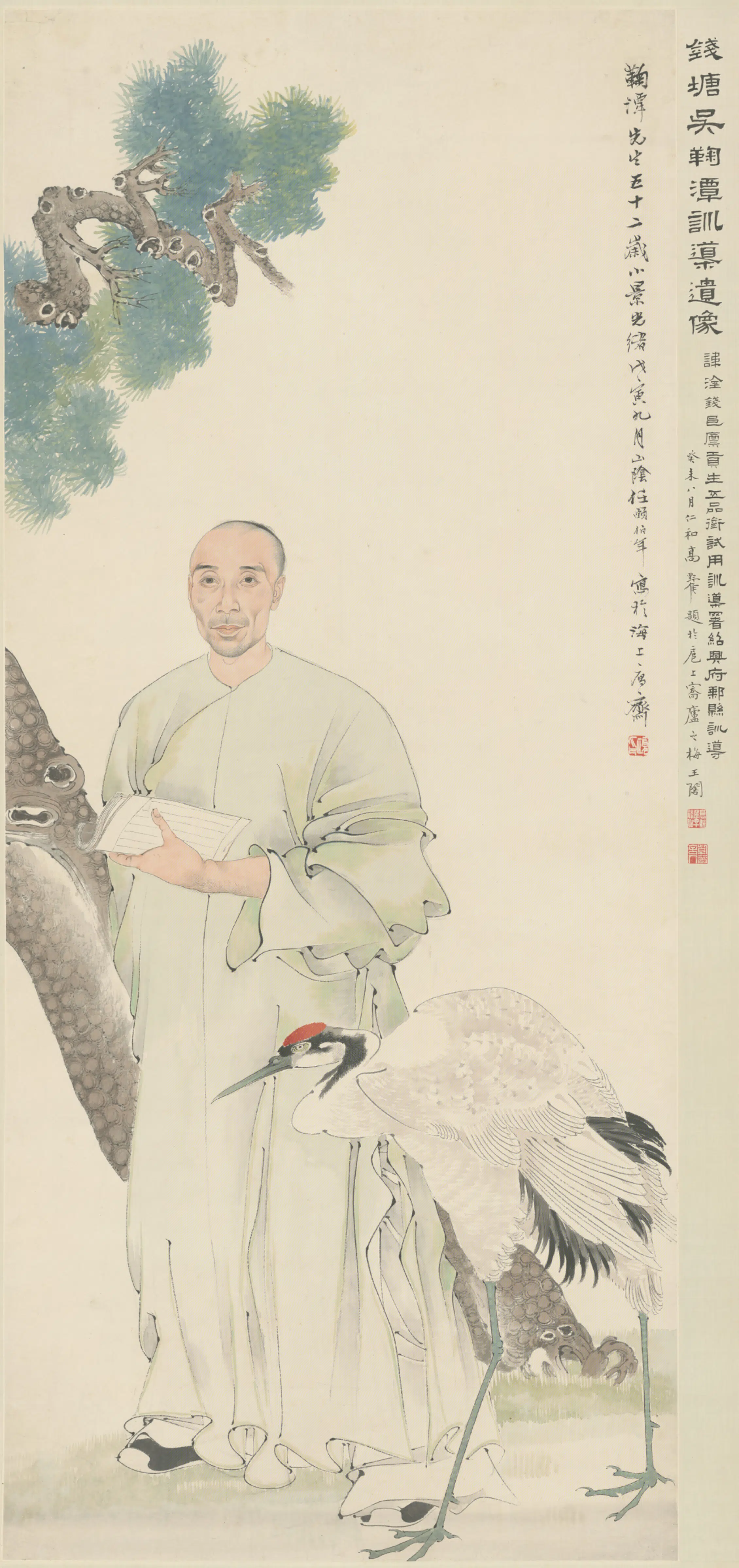 清代【任颐】《画吴淦像轴》