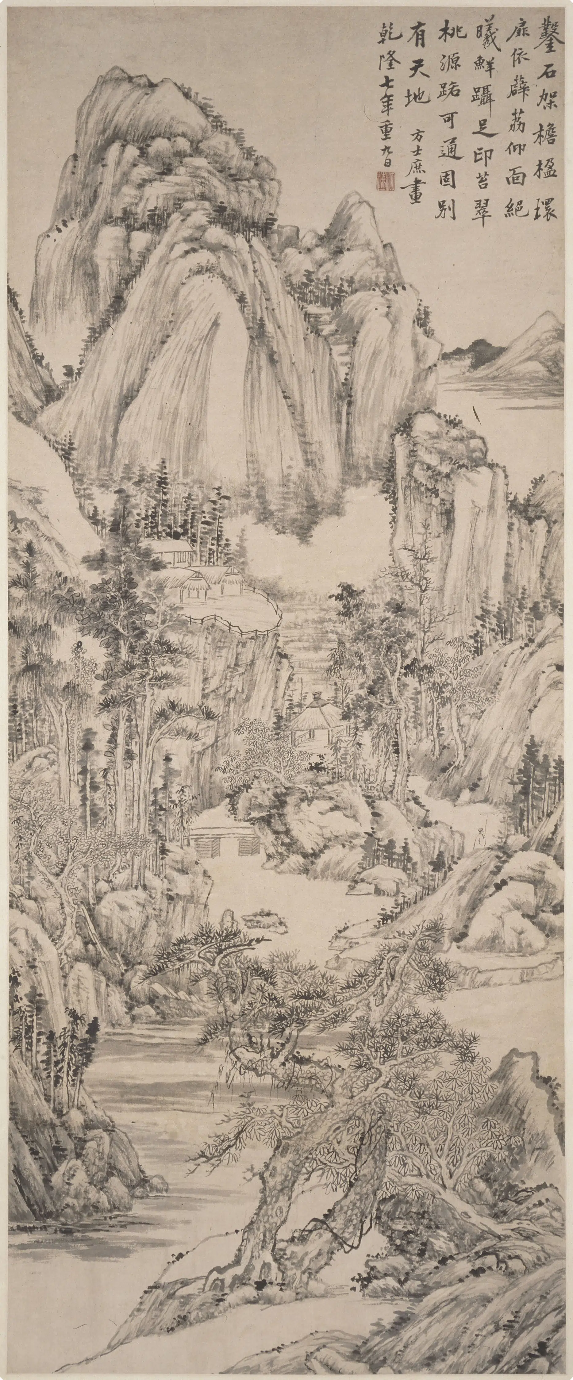 清代【方士庶】《山水图轴-2》