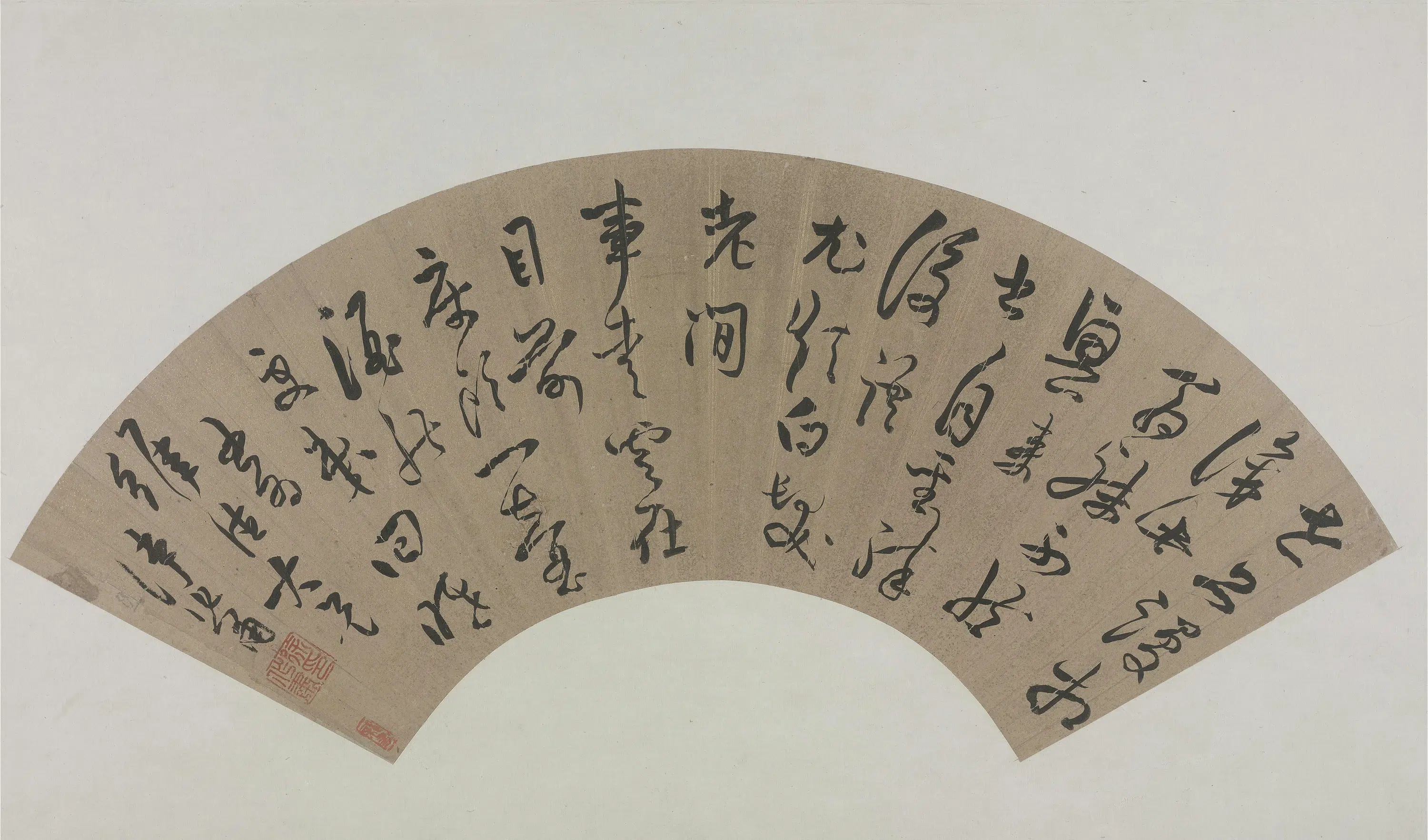 清代【徐作肃】《行草五律扇页》 第1张