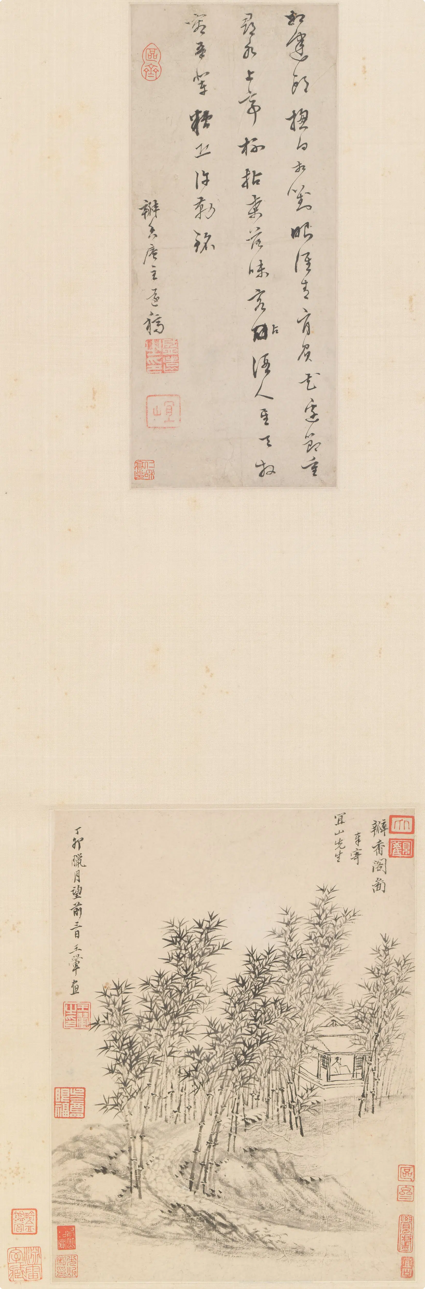 清代【王翚】《瓣香阁图斗方轴》 第1张