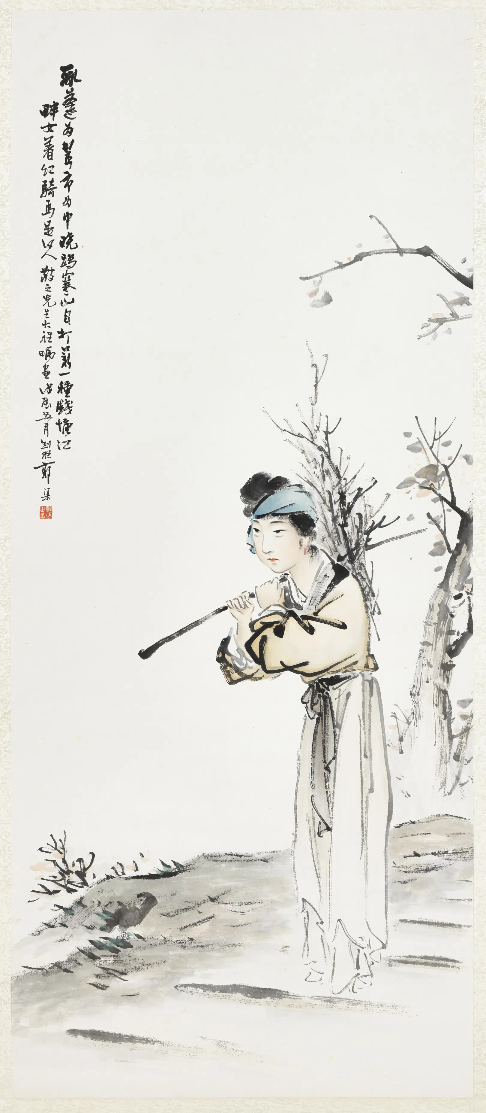 民国【郭梁】《仕女图轴》