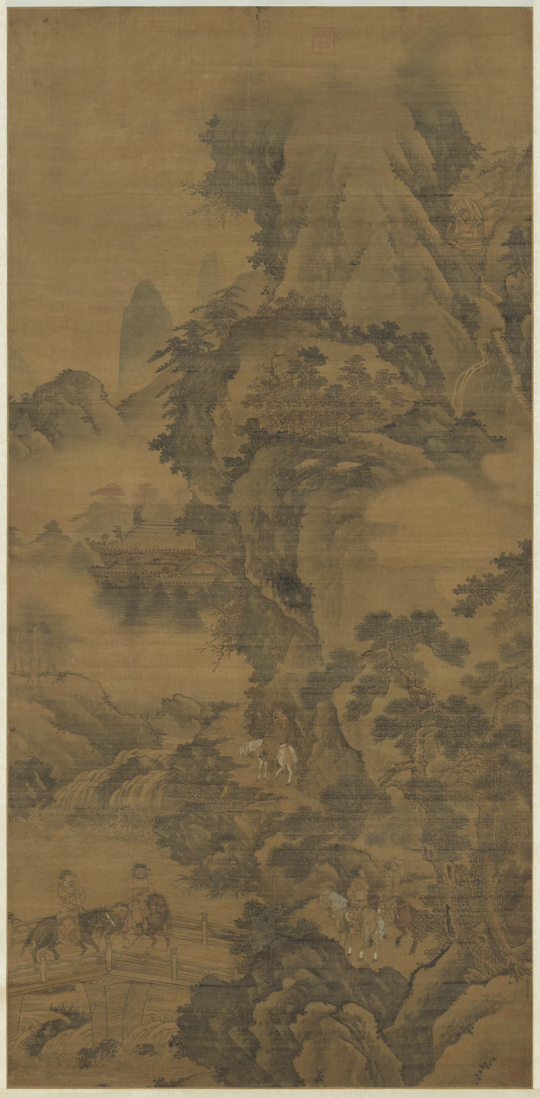 南宋【刘松年】《征聘图轴》