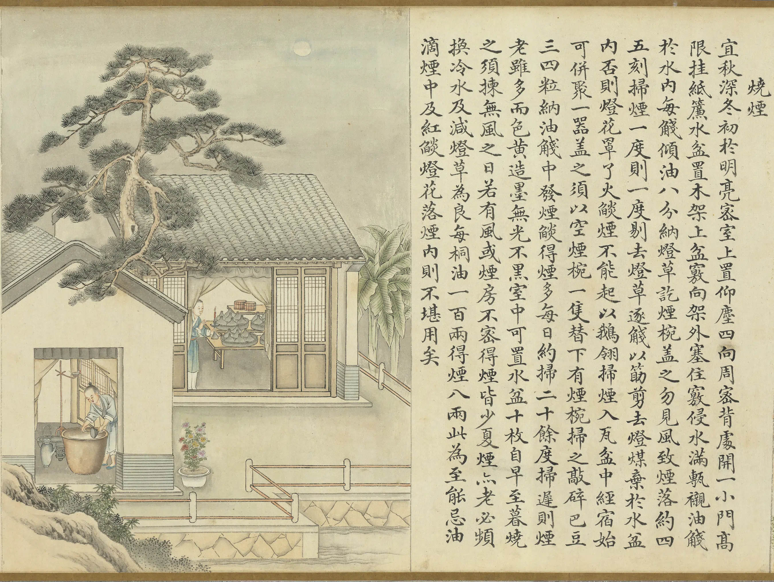 清代【沈初】《徐扬墨法集要图卷_烧烟》