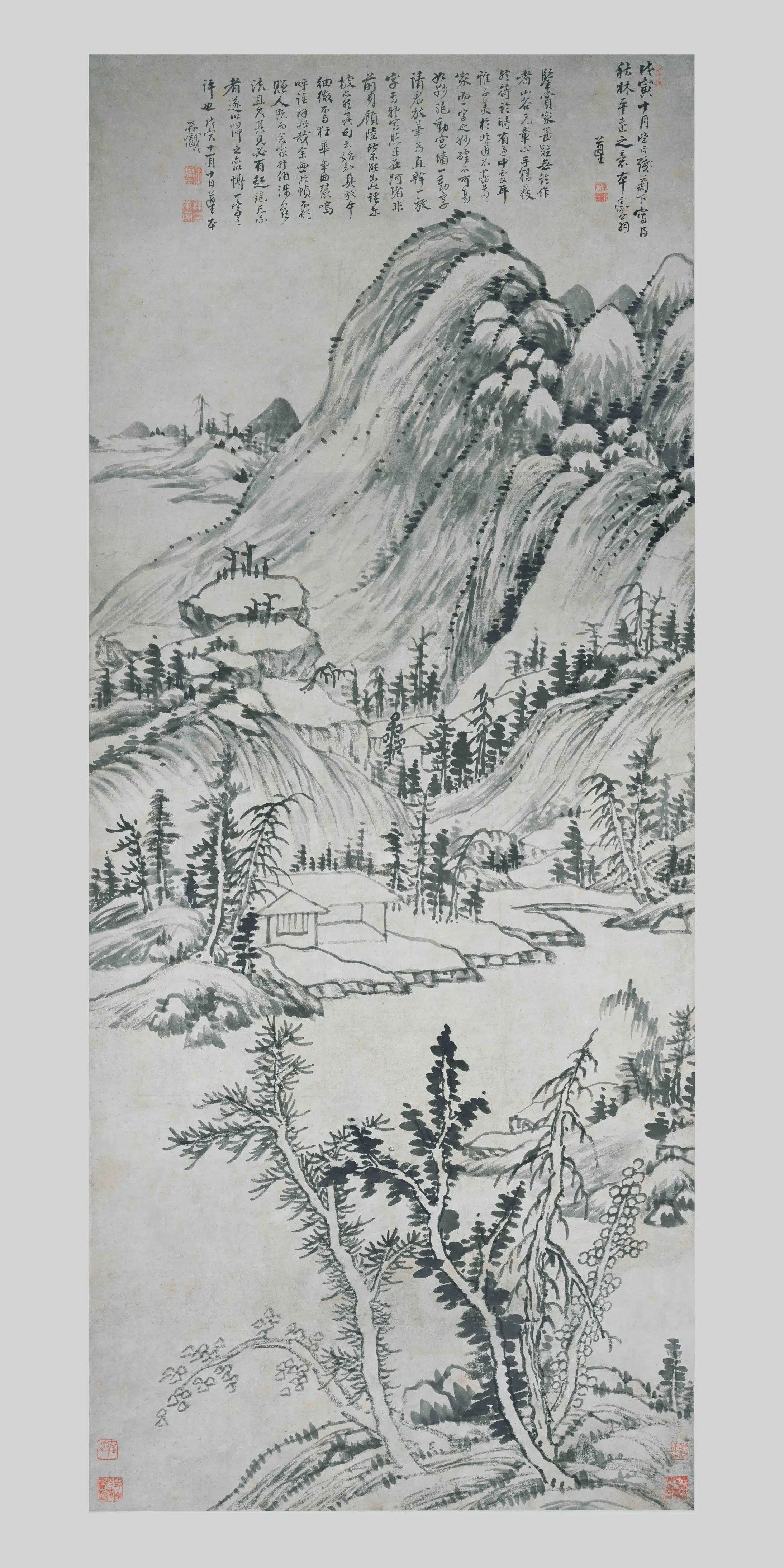 明朝【恽向】《秋林平远图轴》