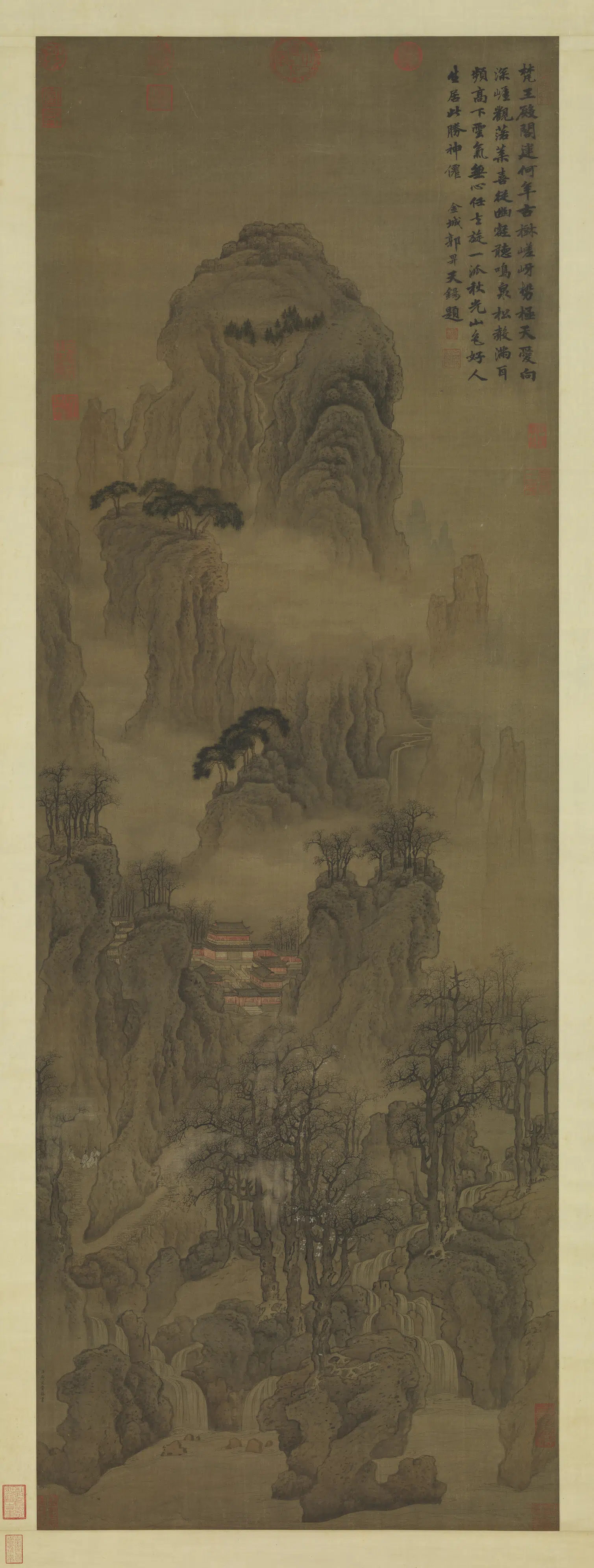 北宋【燕文贵】《秋山琳宇图轴》