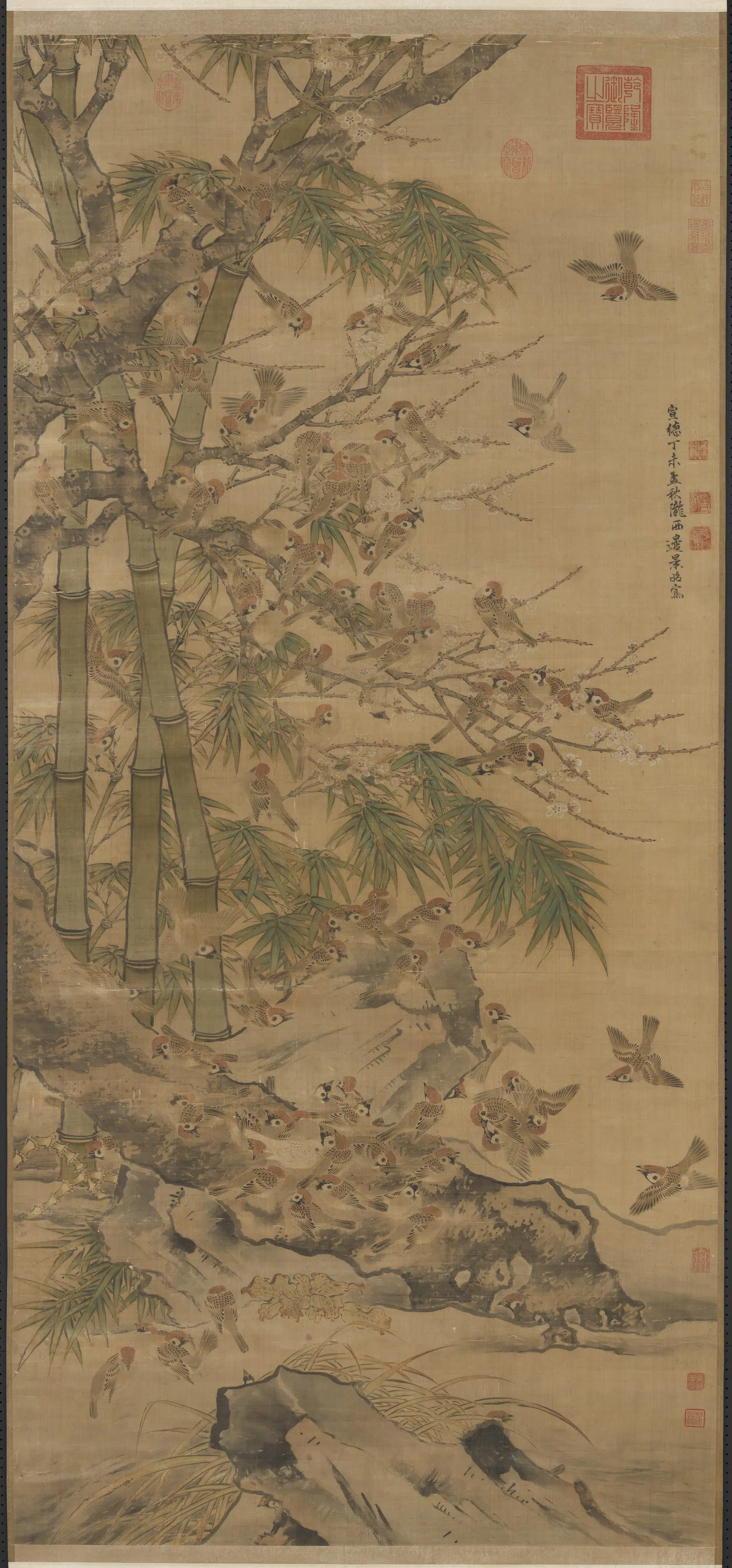 明朝【边景昭(文进)】《花鸟图轴》 第1张 明朝【边景昭(文进)】《花鸟图轴》 第1张