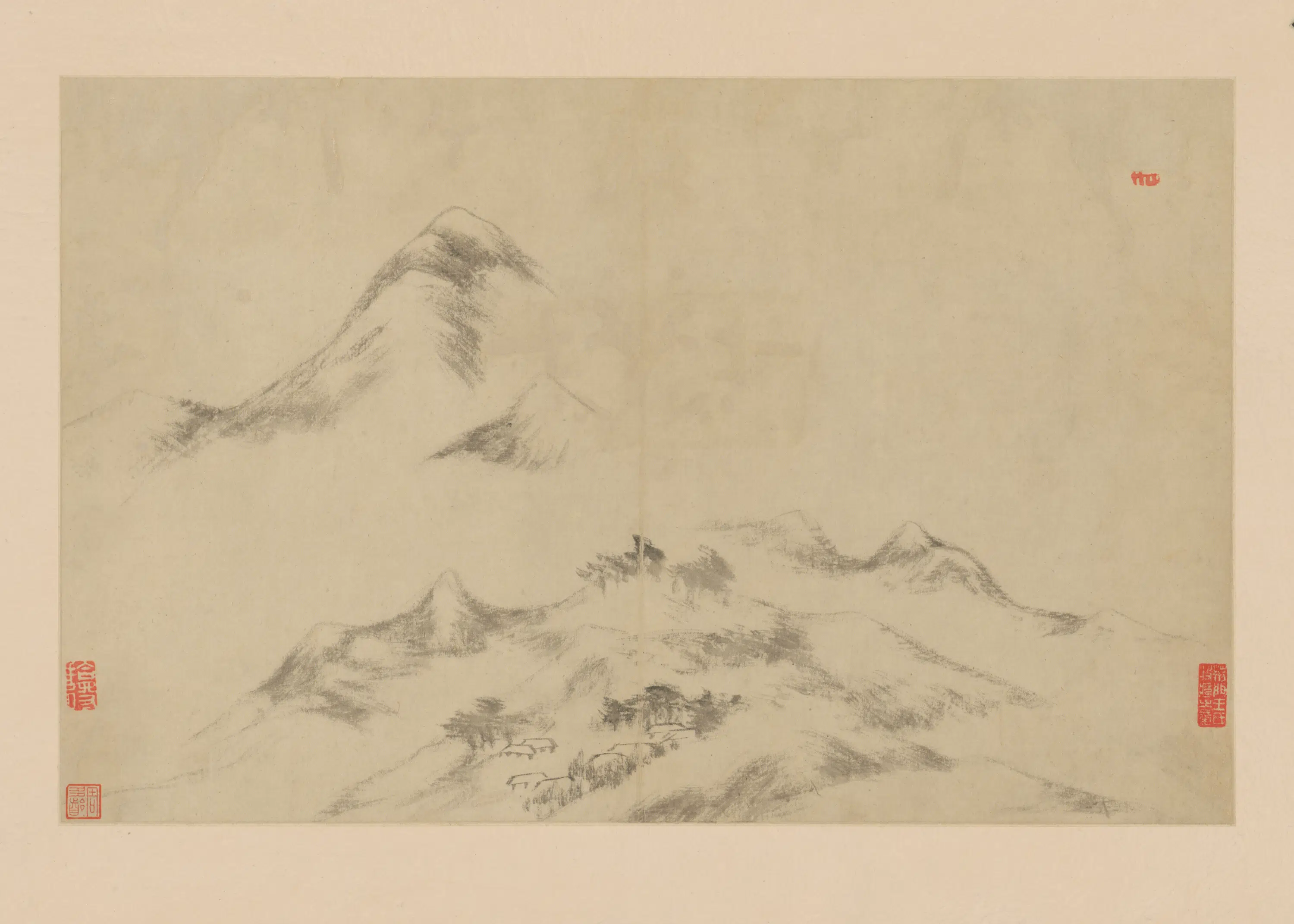 清代【朱耷】《山水册(10开)》 第5张 清代【朱耷】《山水册(10开)》 第5张