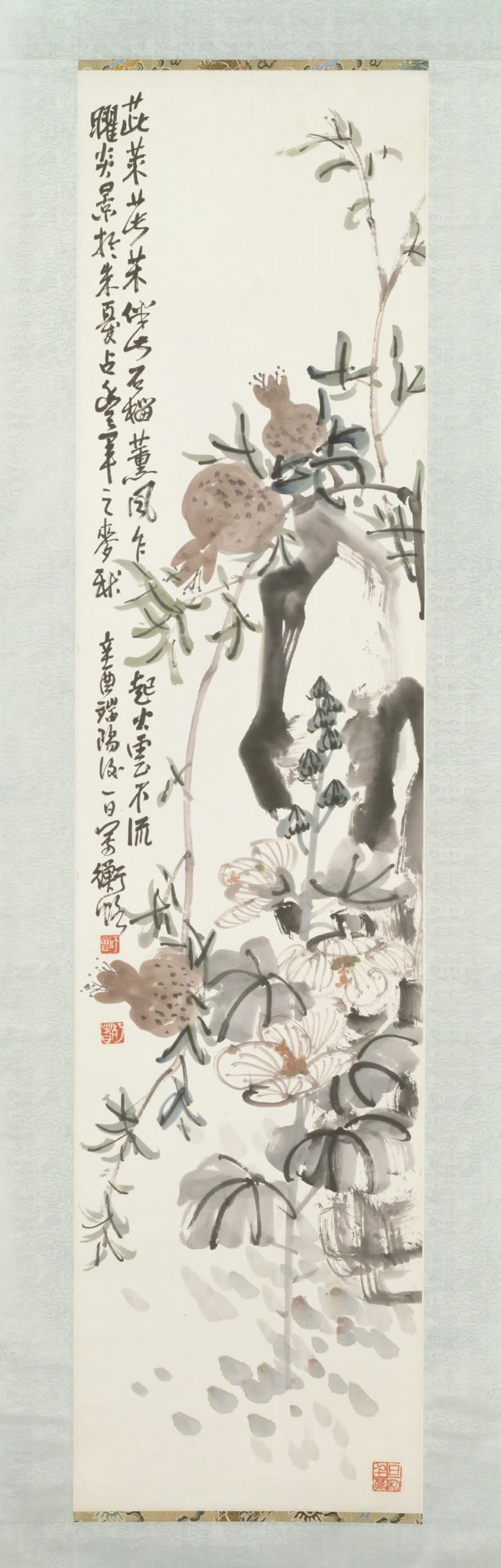 清-近代【陈衡恪】《榴石轴》