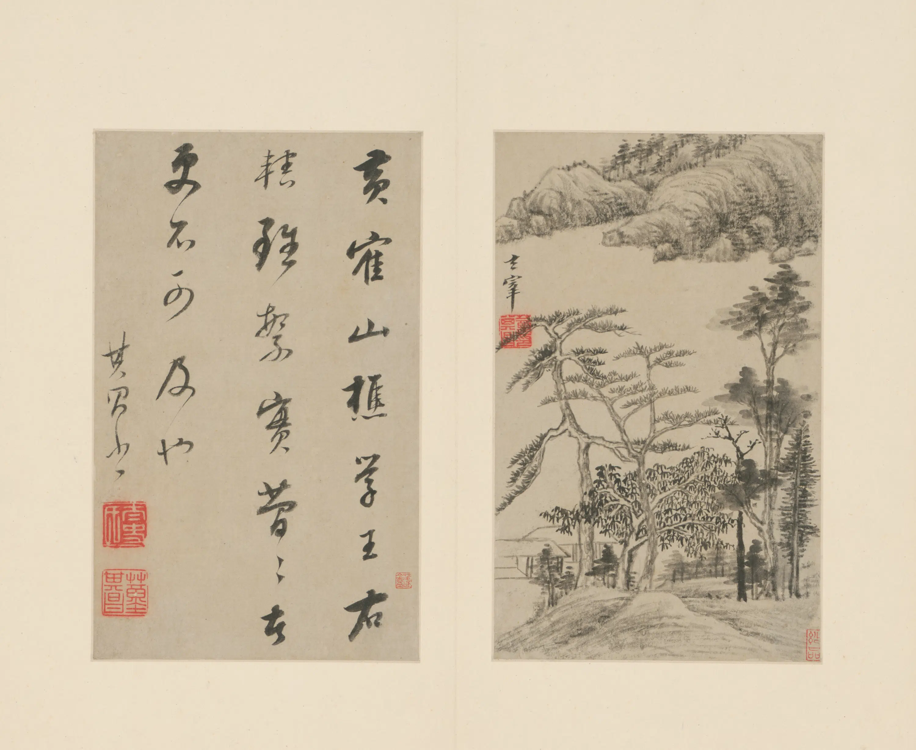明朝【董其昌】《山水册-1(10开)》 第7张 明朝【董其昌】《山水册-1(10开)》 第7张