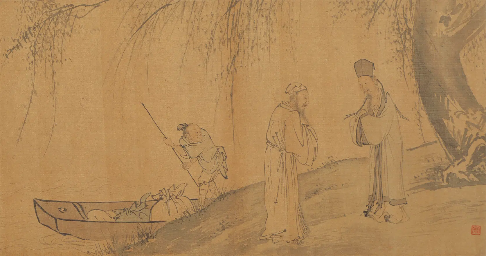 明朝【吴伟】《人物四段卷》 第4张
