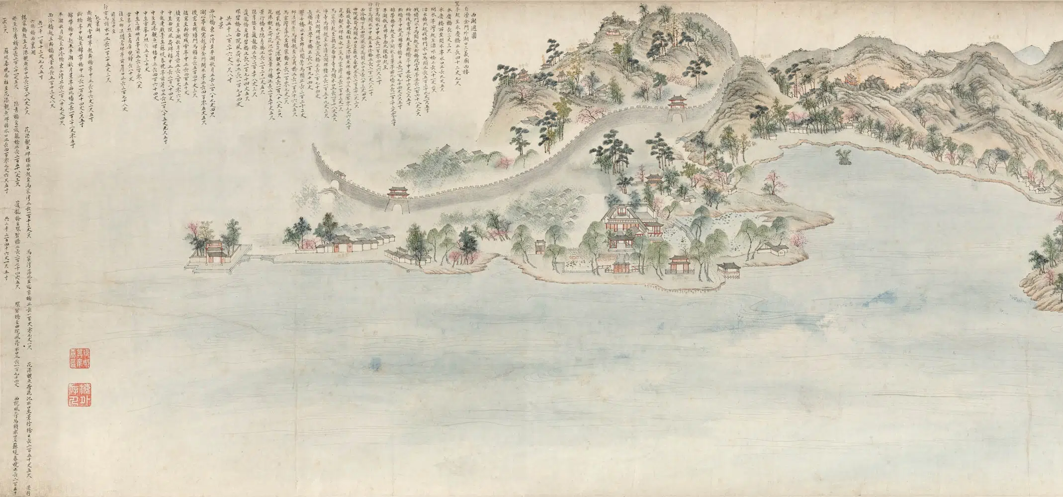 清代【莫尔森】《西湖图卷》