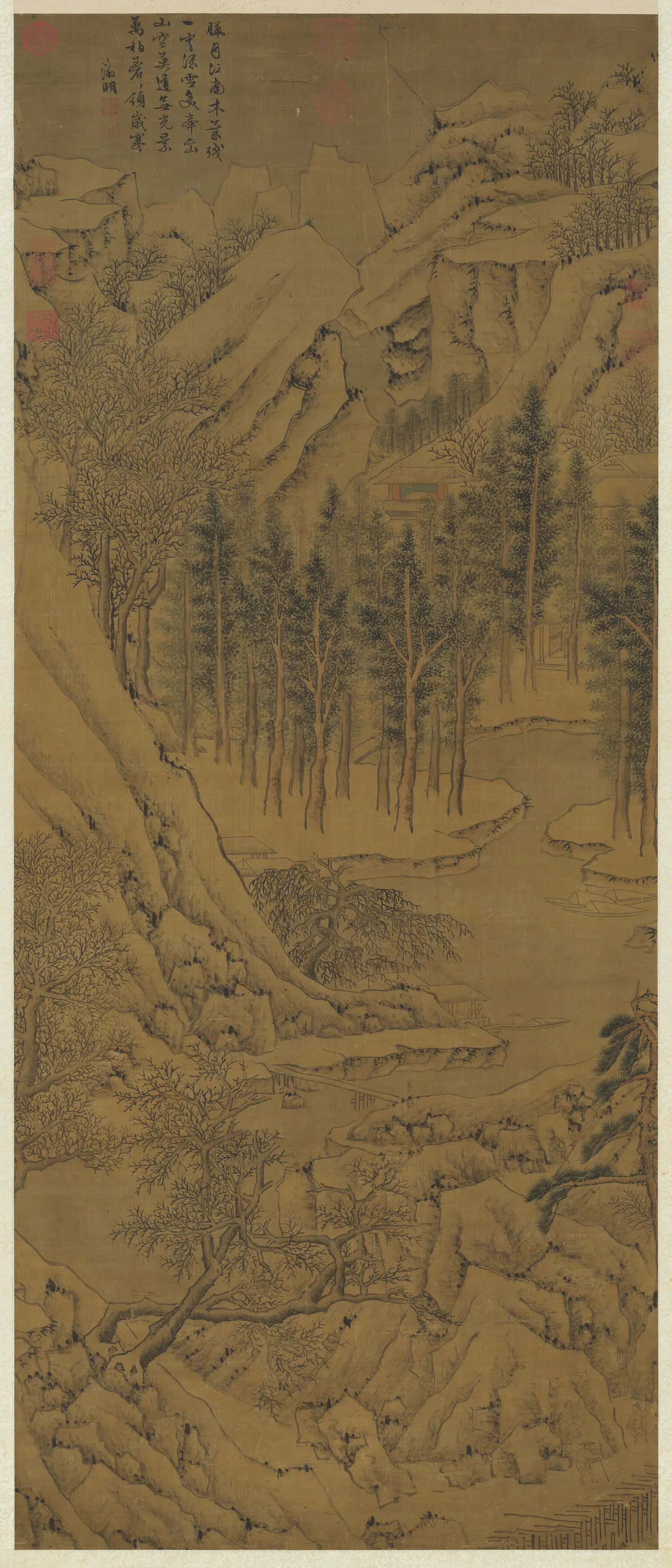 明朝【文征明徵明】《画雪景图轴-3》