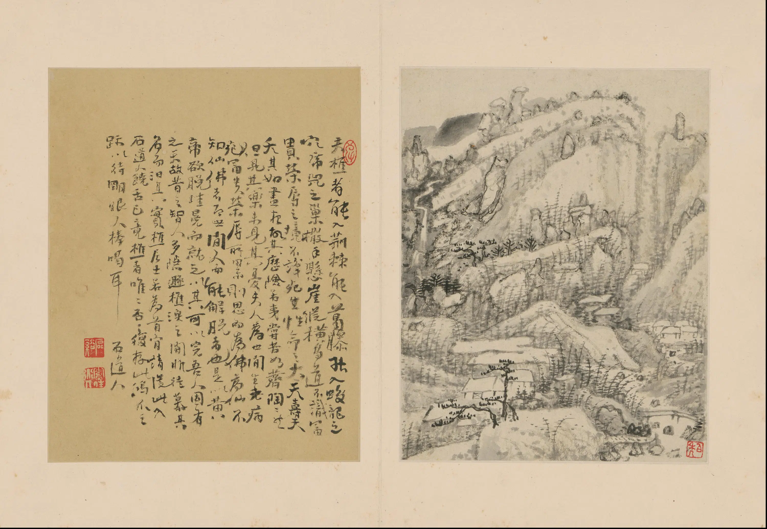 清代【髡残(石谿)】《物外田园图册（8开）》 第4张