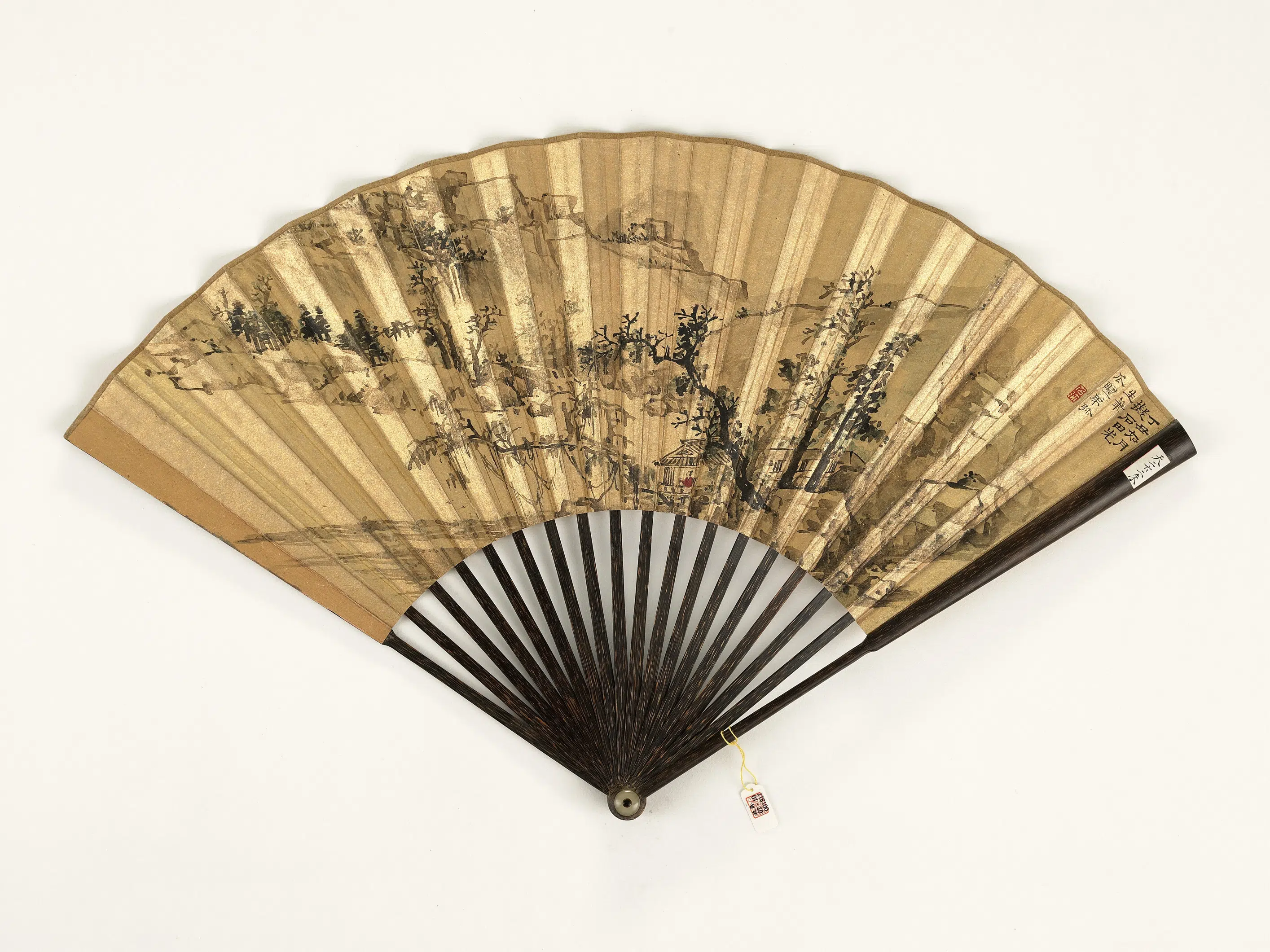 清代【爱新觉罗弘历-乾隆-清高宗】《乾隆御笔题画诗明邵弥山水-成扇》