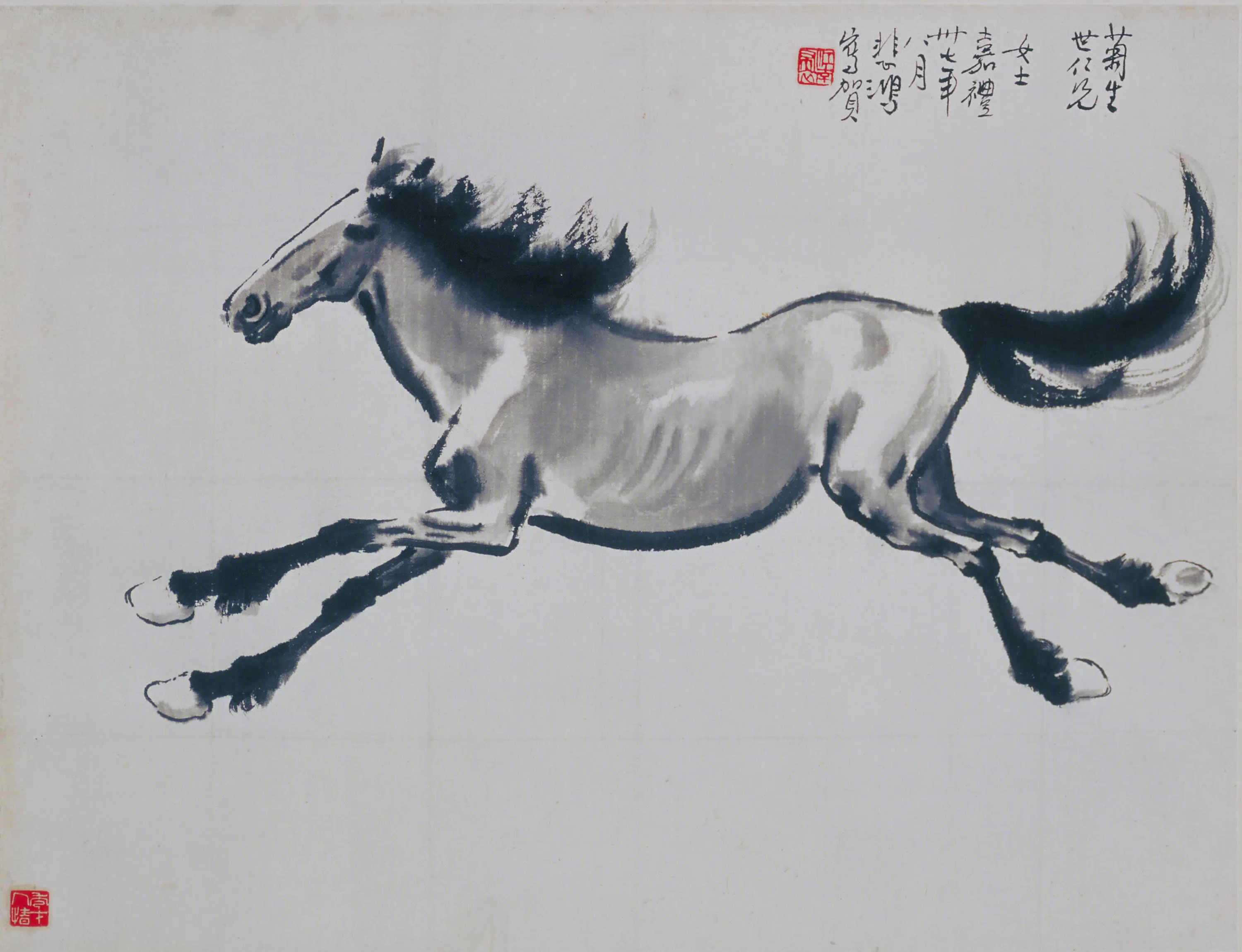 近现代【徐悲鸿】《画马单页》