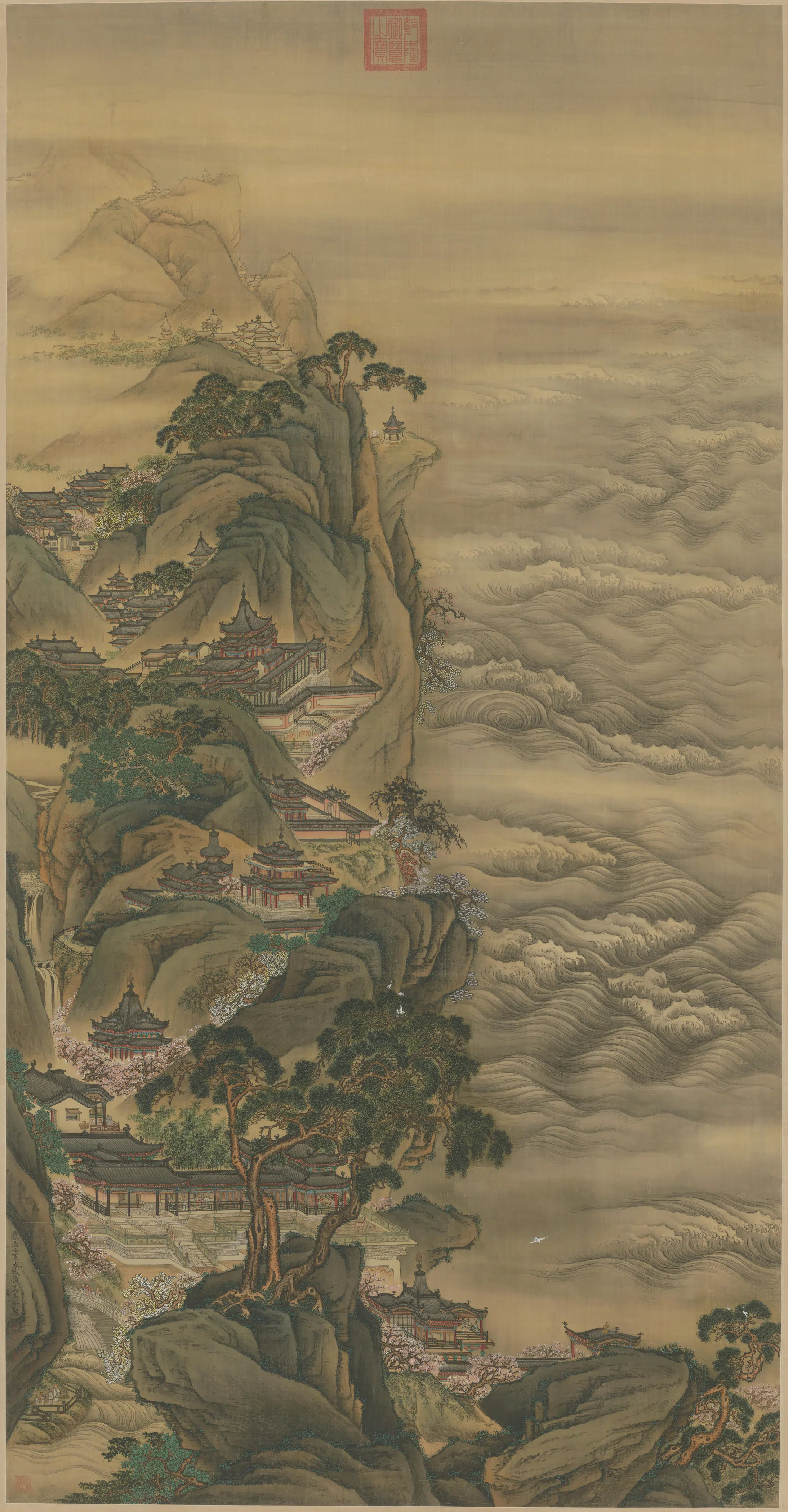 清代【高其佩】《仙山楼阁图轴》
