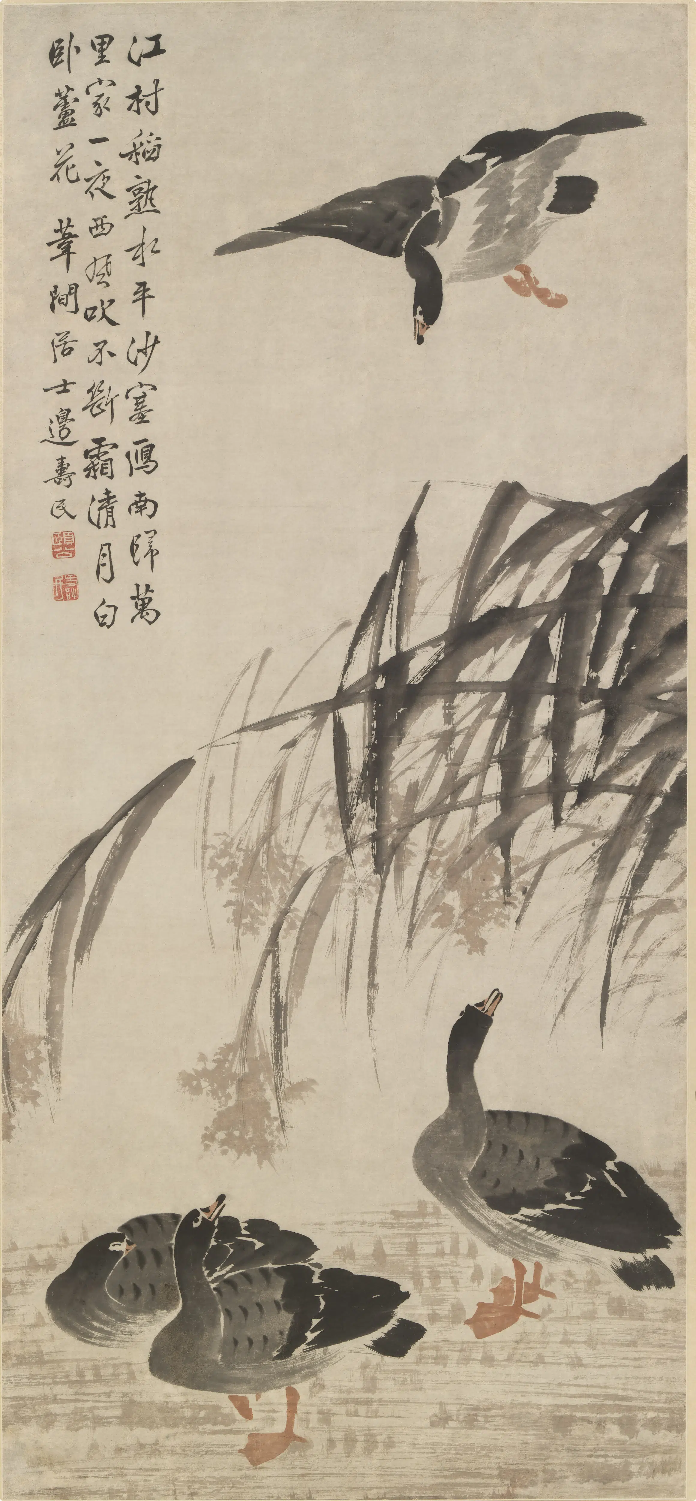 清代【边寿民】《芦雁图轴-6》