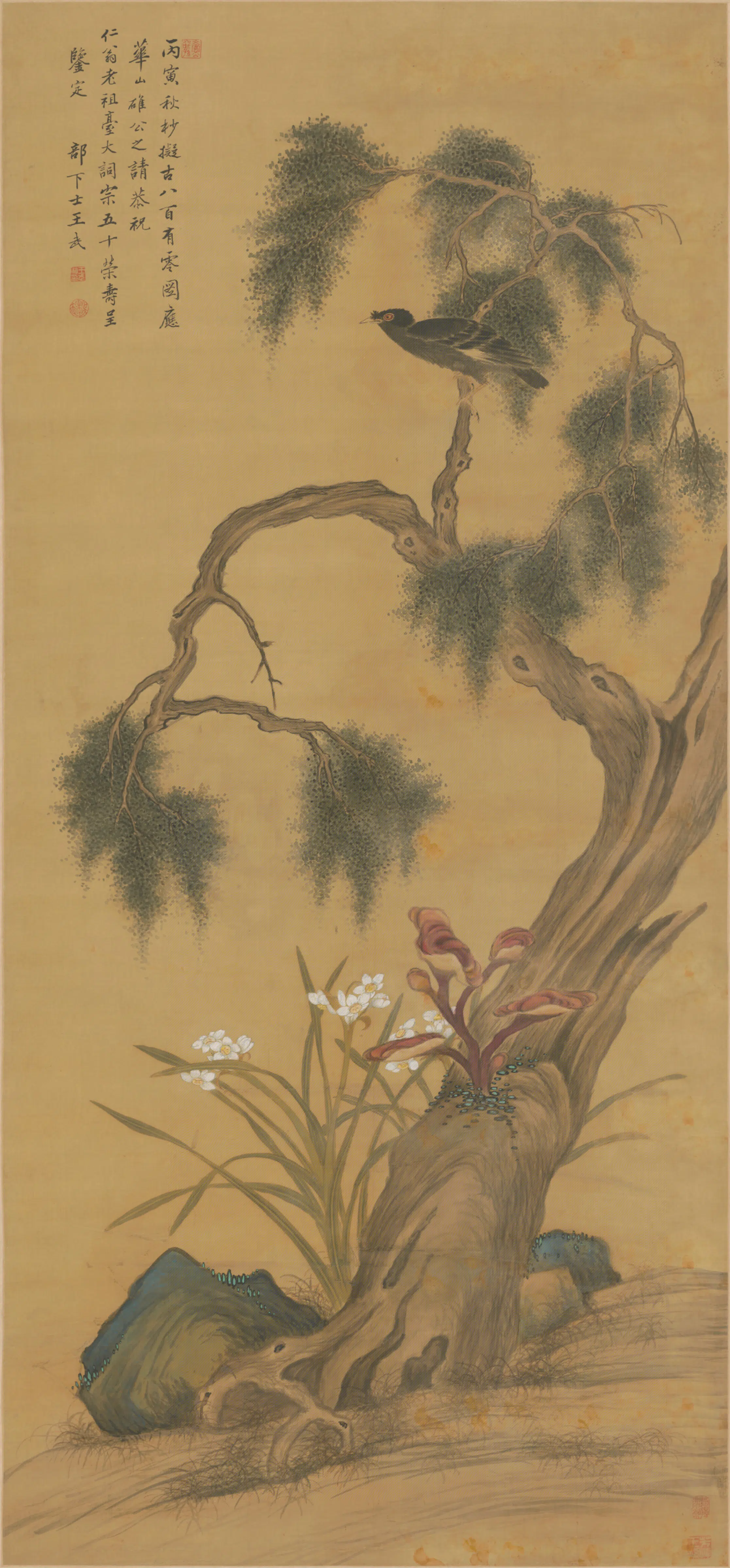 清代【王武】《八百有零图轴》