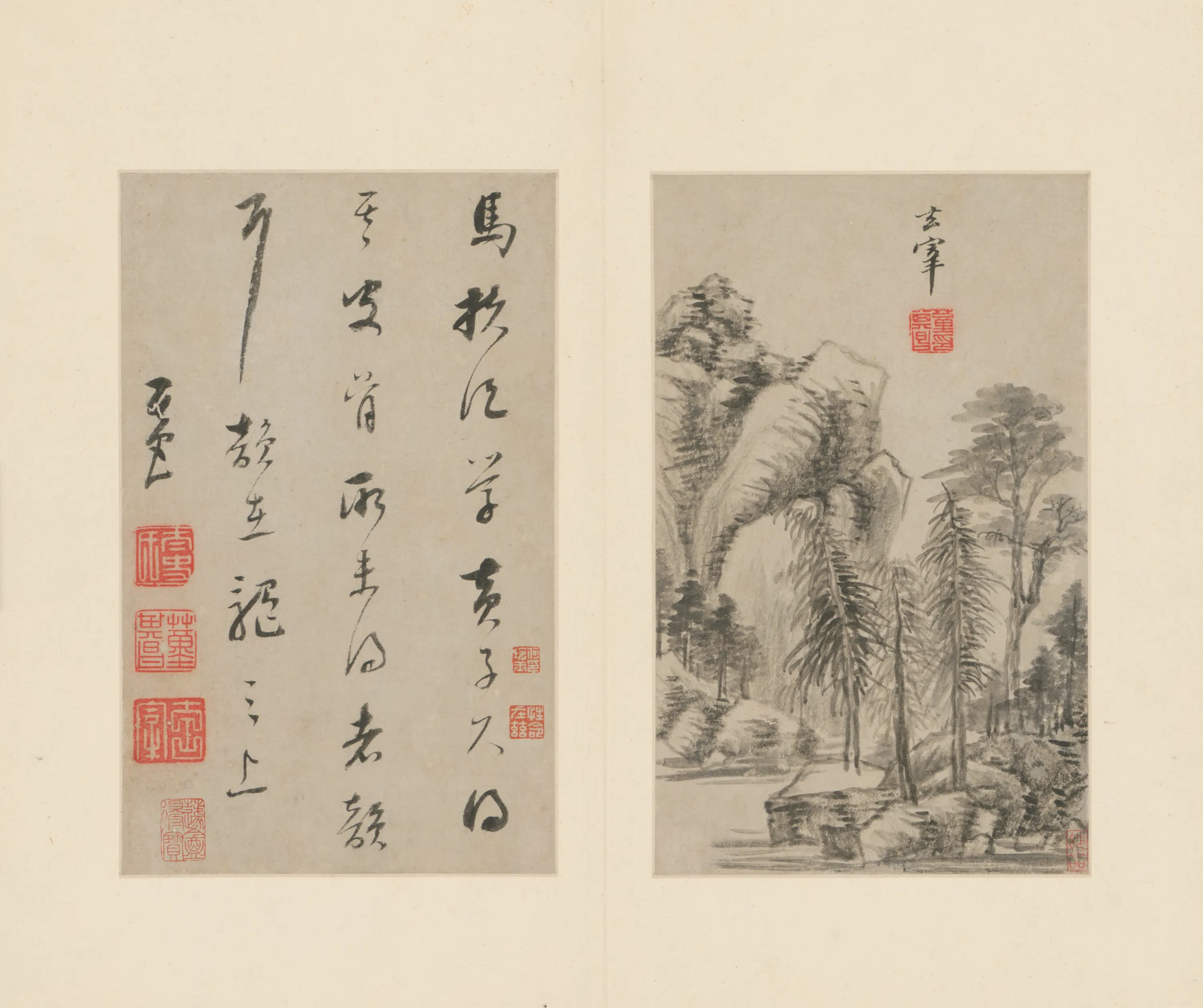 明朝【董其昌】《山水册-1(10开)》 第2张 明朝【董其昌】《山水册-1(10开)》 第2张
