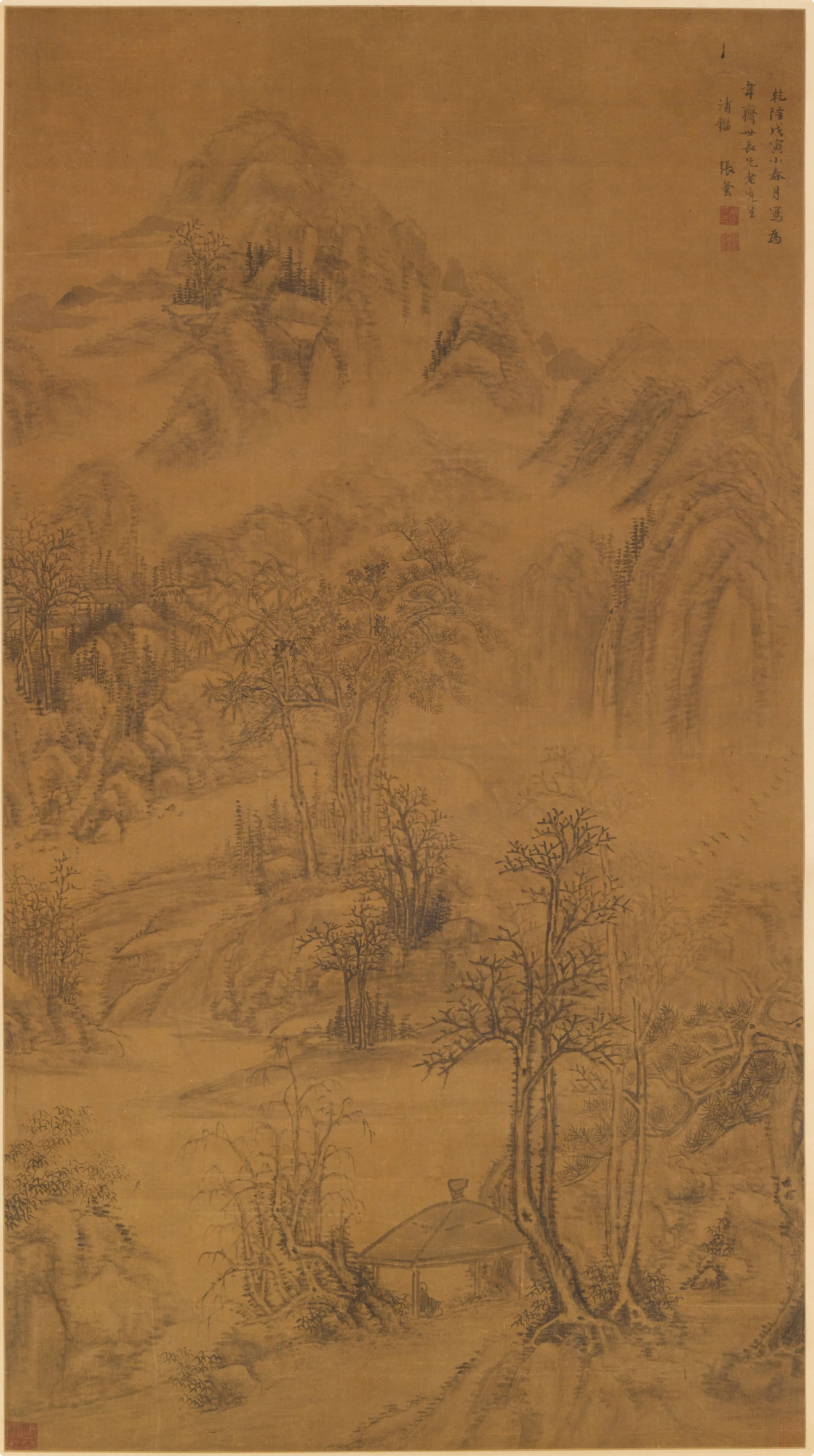 清代【张芸】《山水图轴》