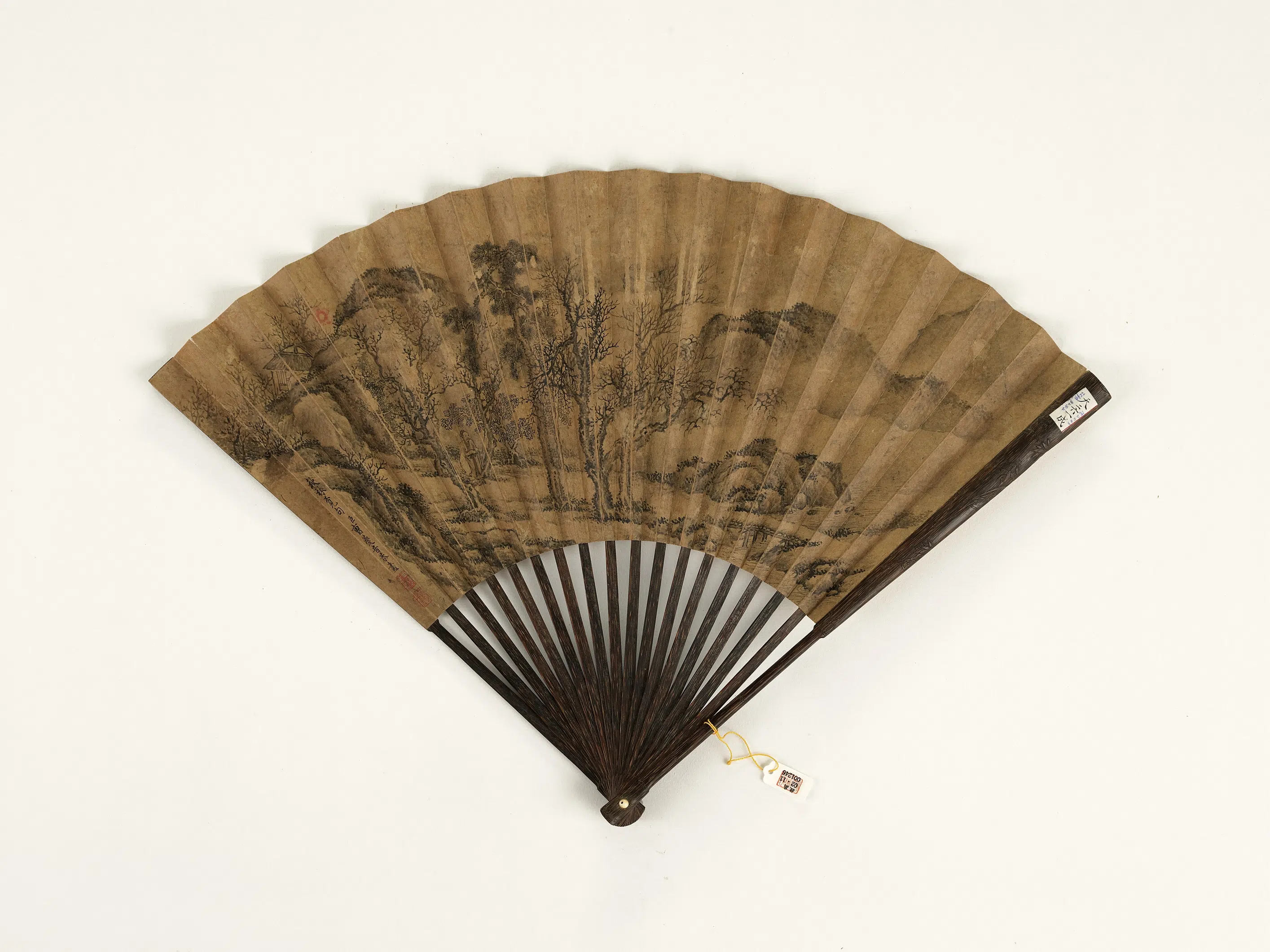 清代【爱新觉罗弘历-乾隆-清高宗】《乾隆御临王羲之帖曹夔音秋林觅句-成扇》