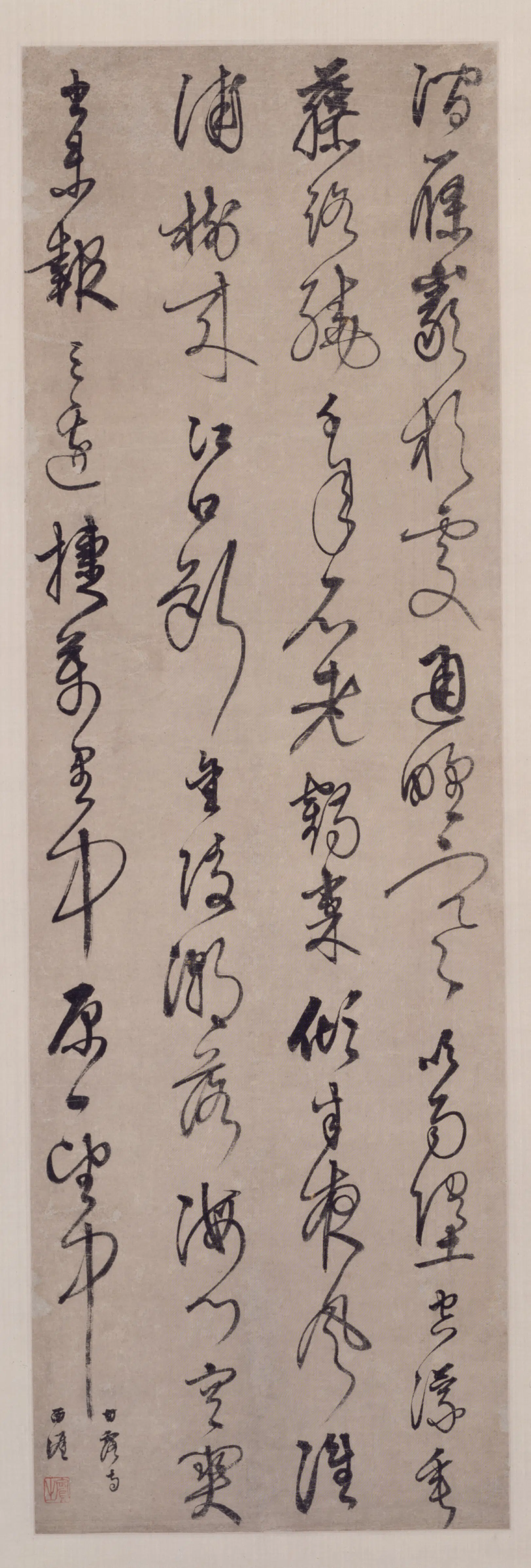 明朝【李东阳】《草书甘露寺七律轴》 第1张