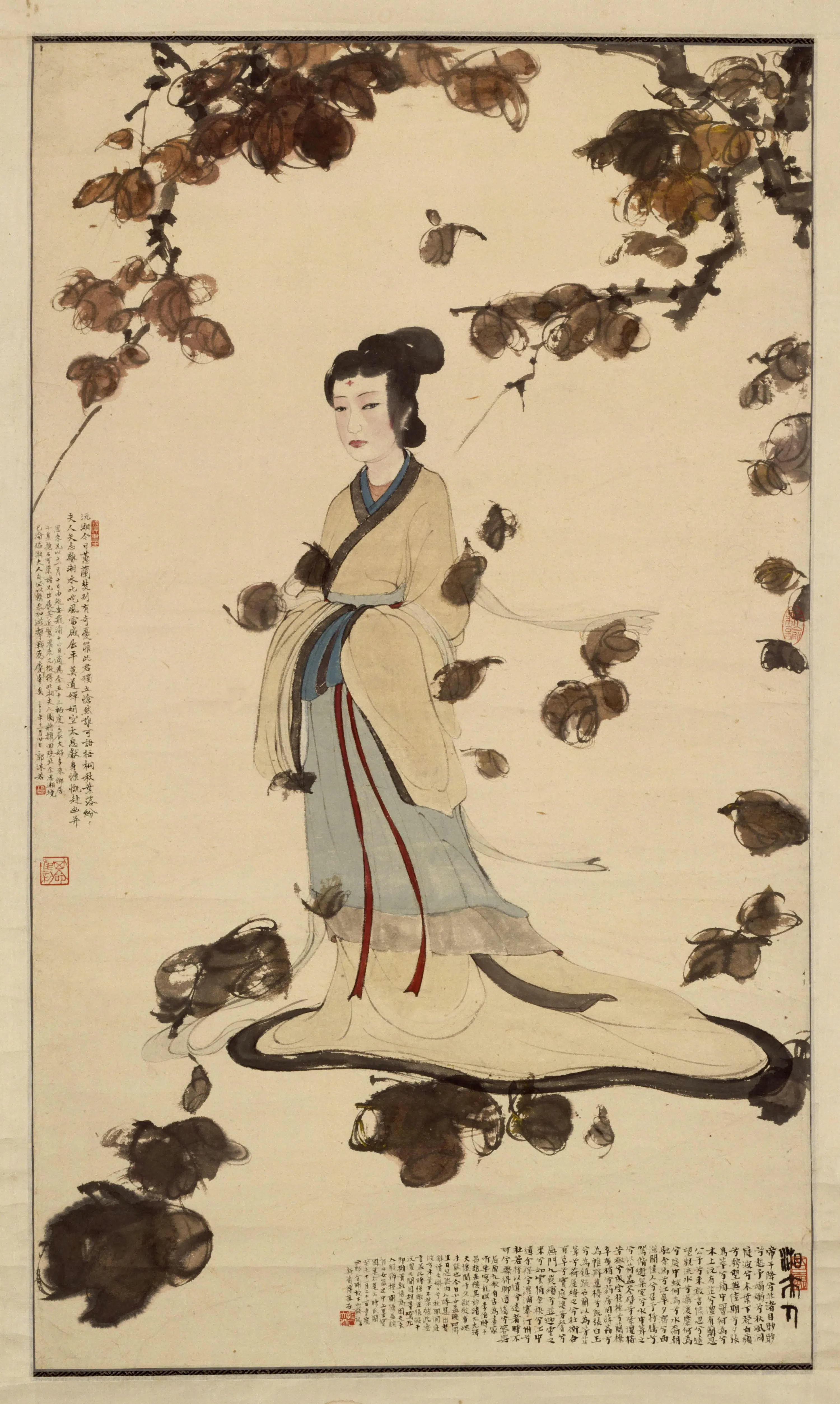 近现代【傅抱石】《湘夫人图轴》