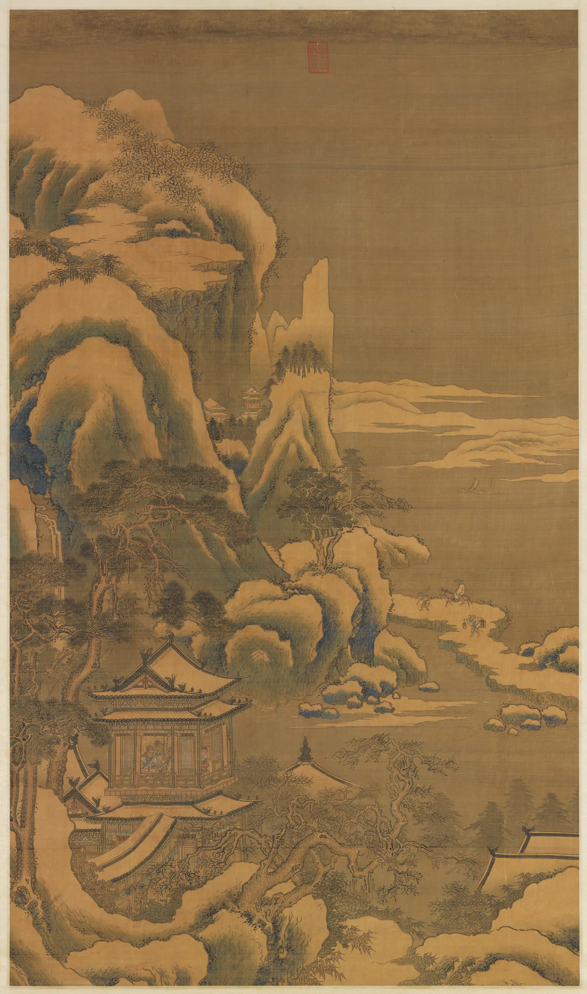 明朝【王谔】《瑞雪凝冬图轴》