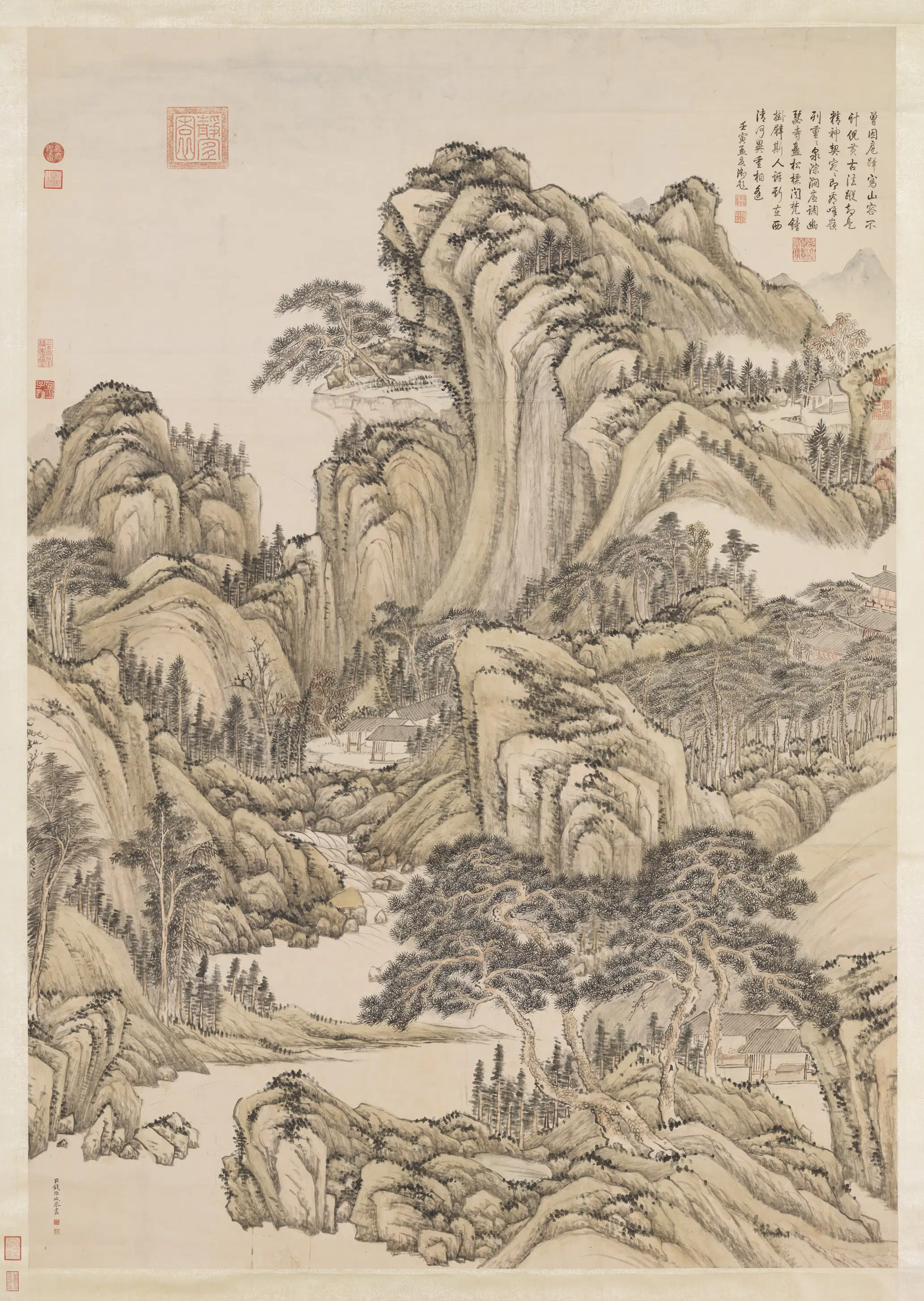 清代【钱维城】《画山水图轴》