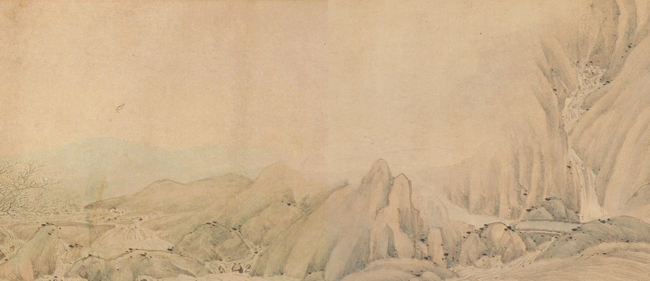 清代【叶欣】《梅花流泉图卷》 第4张