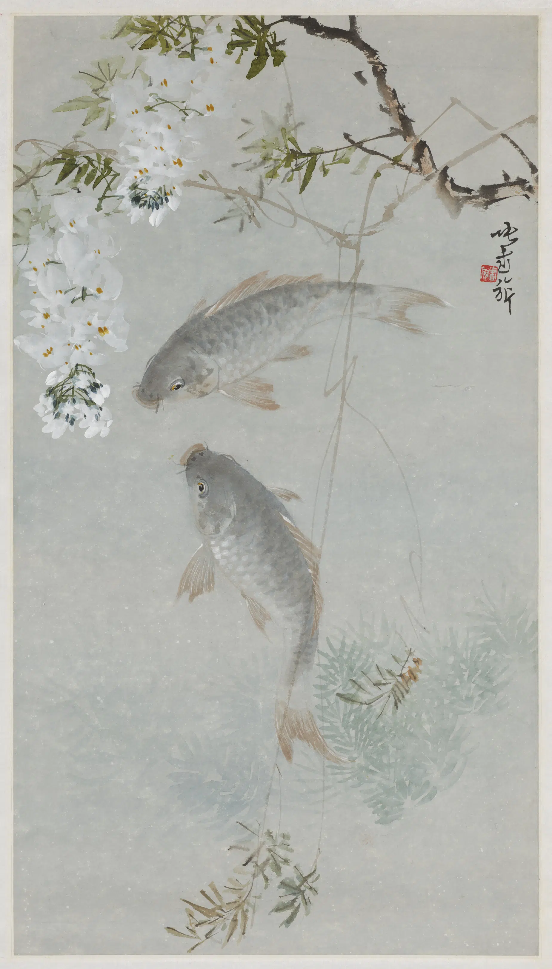 近现代【张书旗】《画鲤鱼》