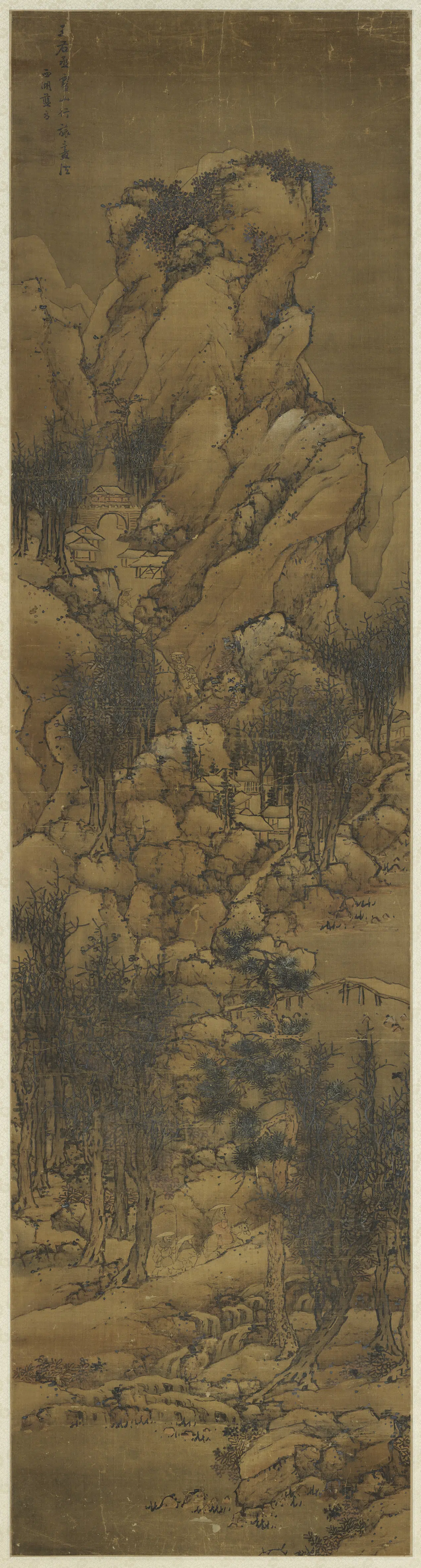 明朝【蓝瑛】《仿王右丞雪山行旅图轴》 第1张