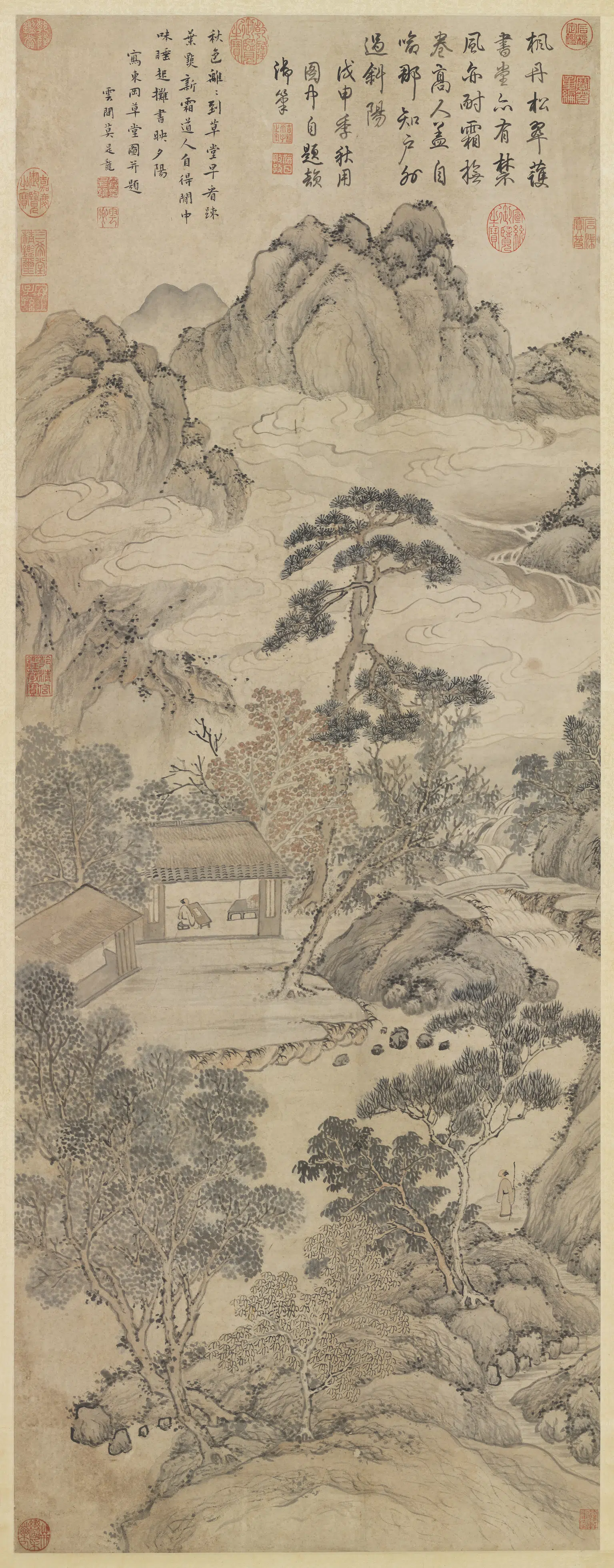 明朝【莫是龙】《东冈草堂图轴》