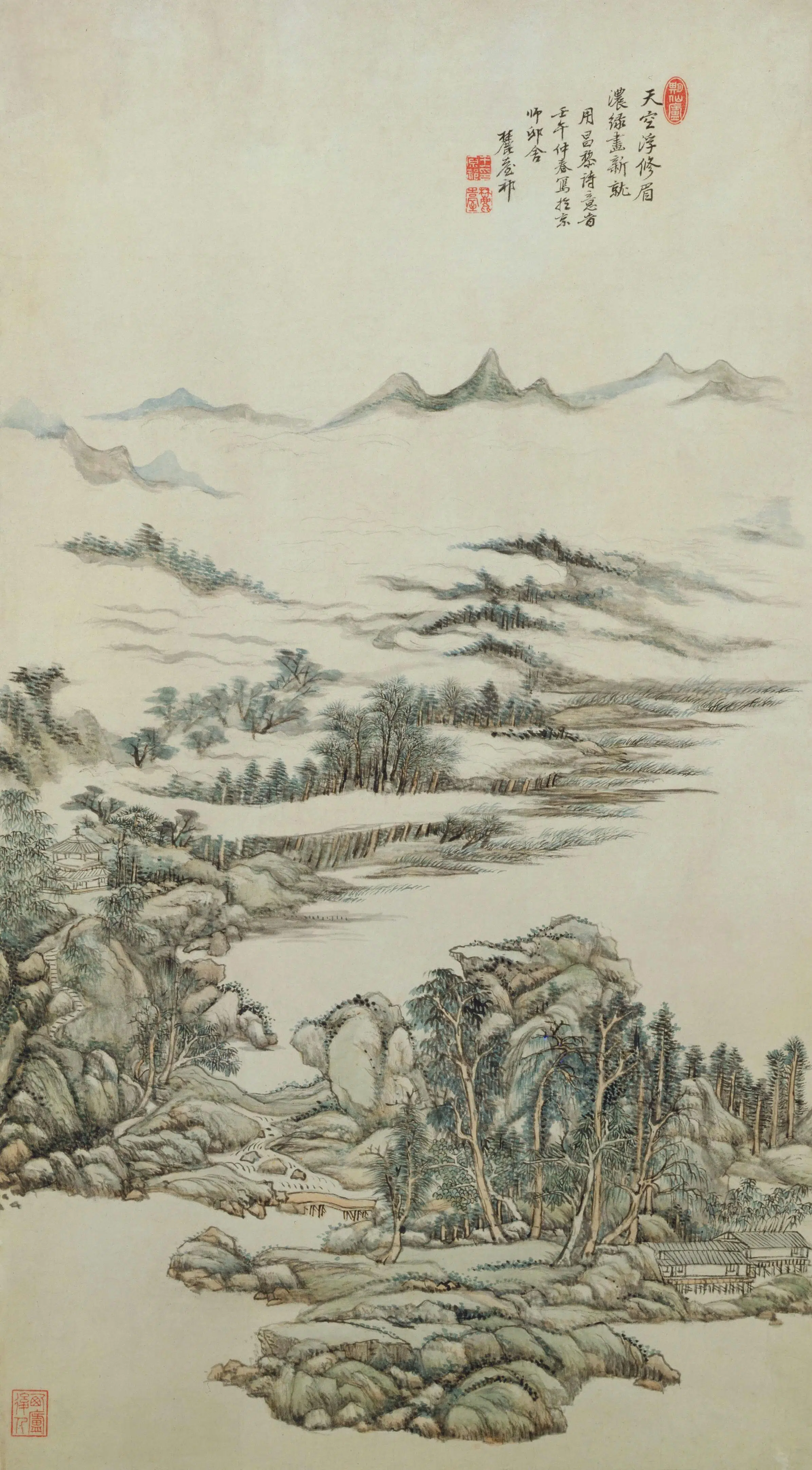 清代【王原祁】《昌黎诗意图轴》
