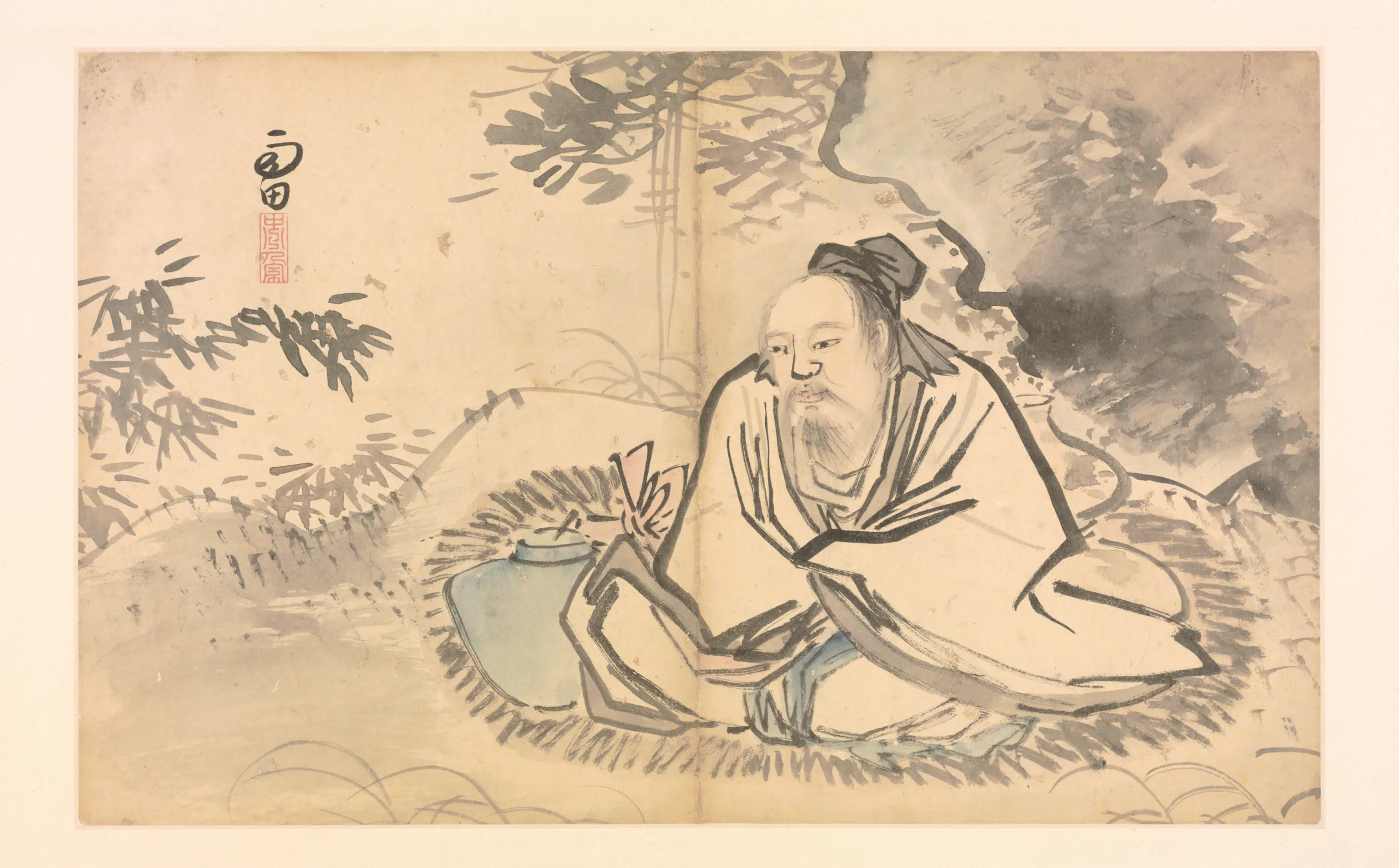 明朝【施雨】《山水花卉册》 第12张