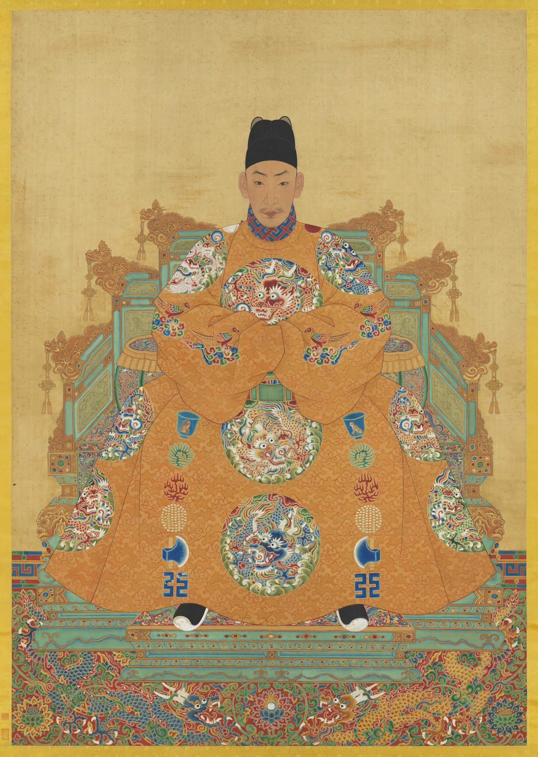 明朝《明武宗坐像图轴》
