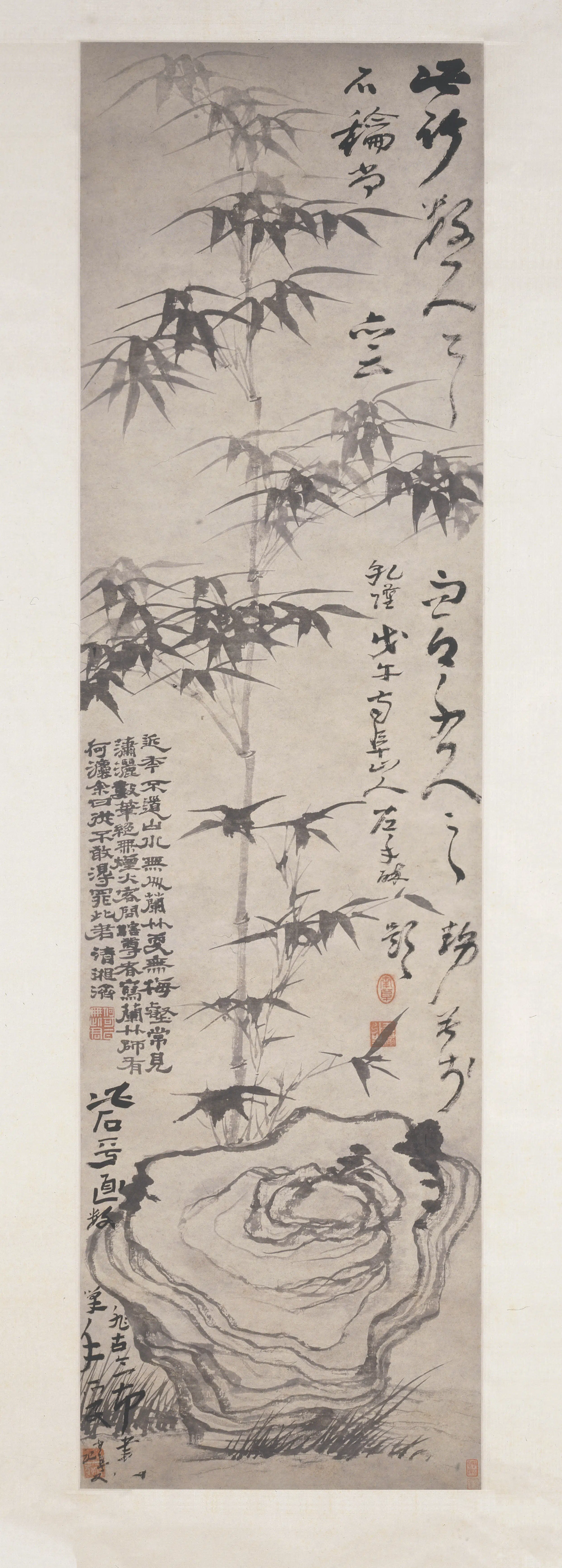 清代【石涛】《竹石图轴》