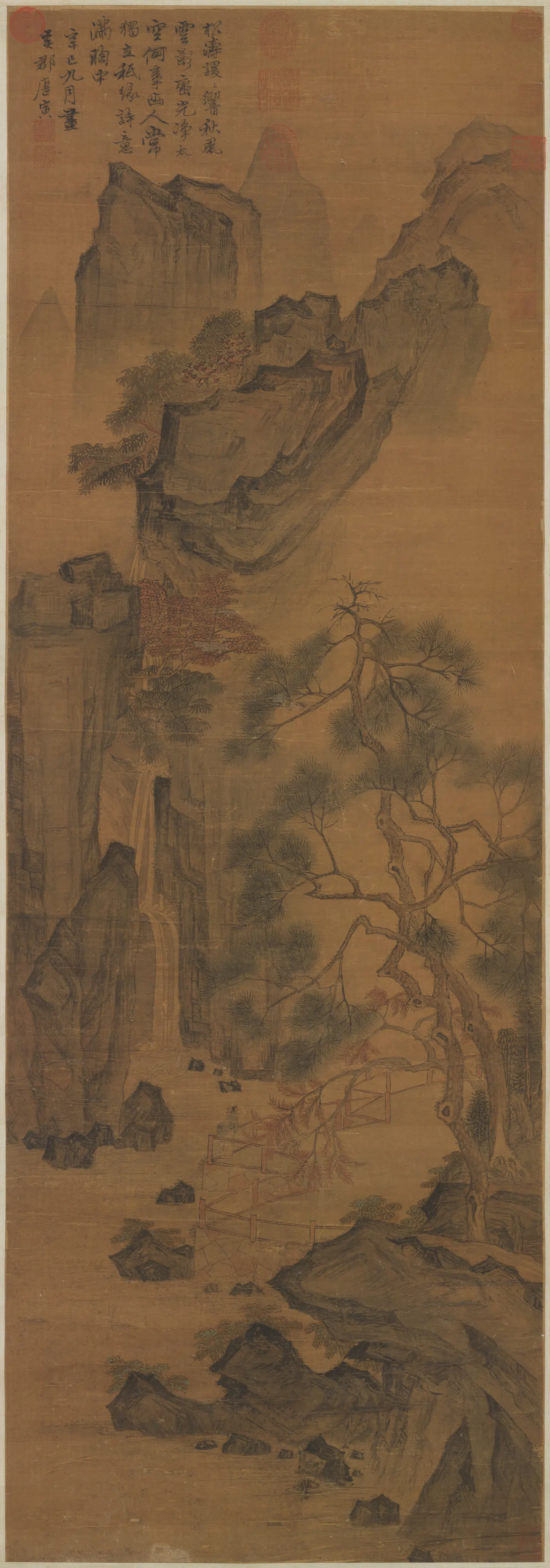 明朝【唐寅】《画山水图轴》