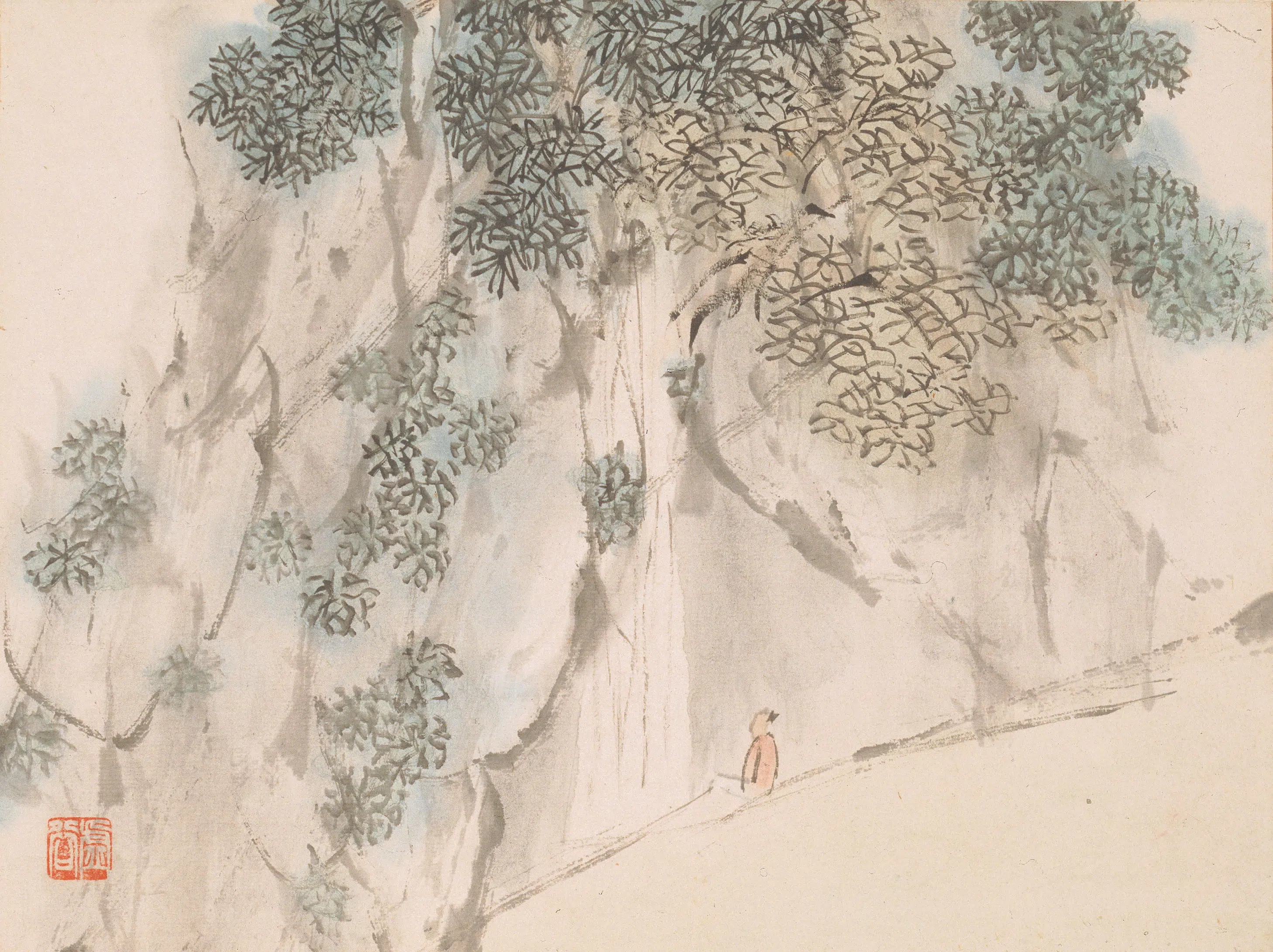 清代【虚谷】《山水册-2》 第3张