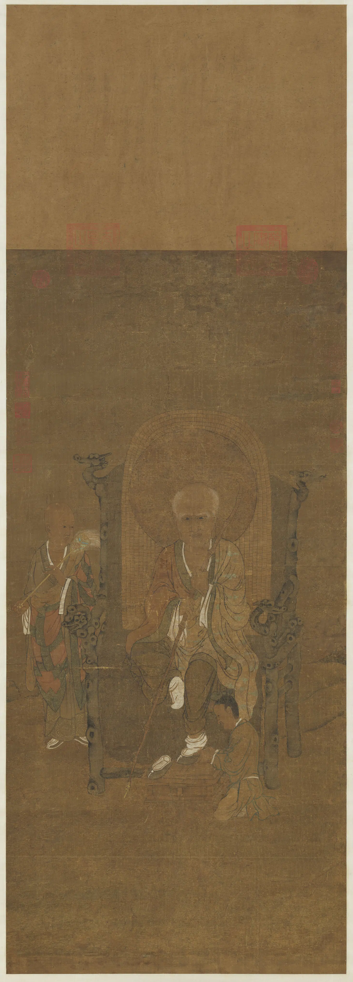 宋代《宋人画十六尊者（四）图轴》